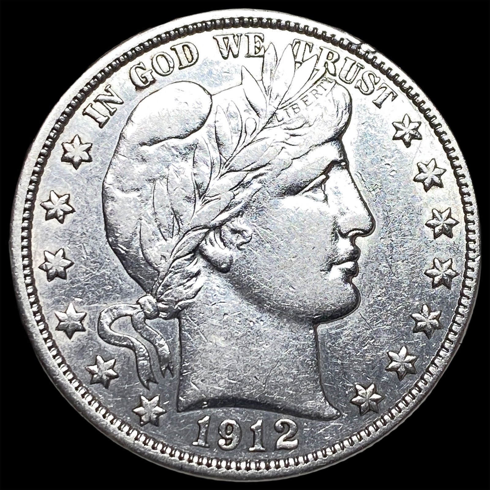 1912 Silver Half Dollar Barber NEARLY UNCIRCULATED (1 of 2)