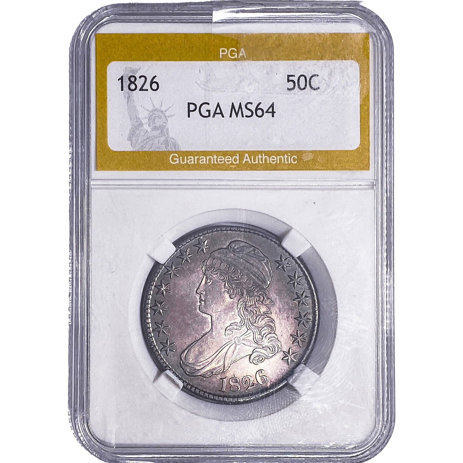 1826 Capped Bust Half Dollar PGA MS64: 1826 Capped Bust Half Dollar PGA MS64