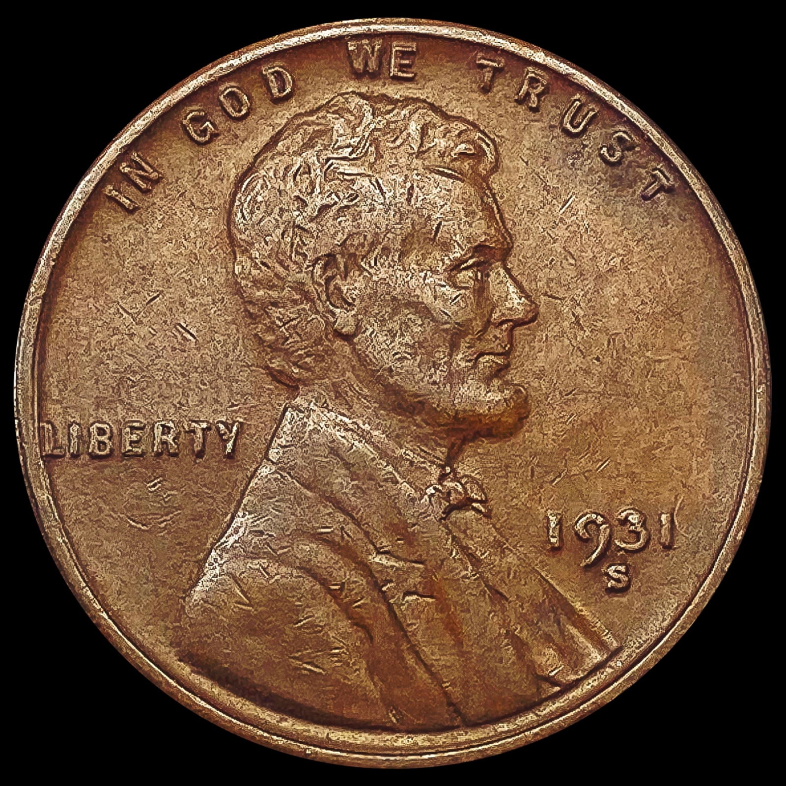 1931-S Wheat Cent CLOSELY UNCIRCULATED: 1931-S Wheat Cent CLOSELY UNCIRCULATED