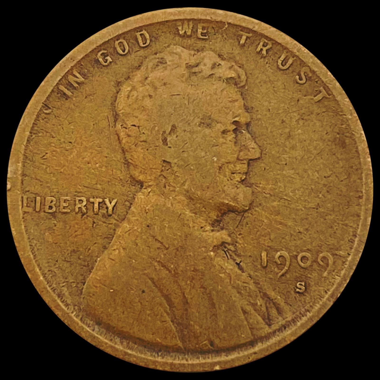 1909-S VDB Wheat Cent LIGHTLY CIRCULATED: 1909-S VDB Wheat Cent LIGHTLY CIRCULATED