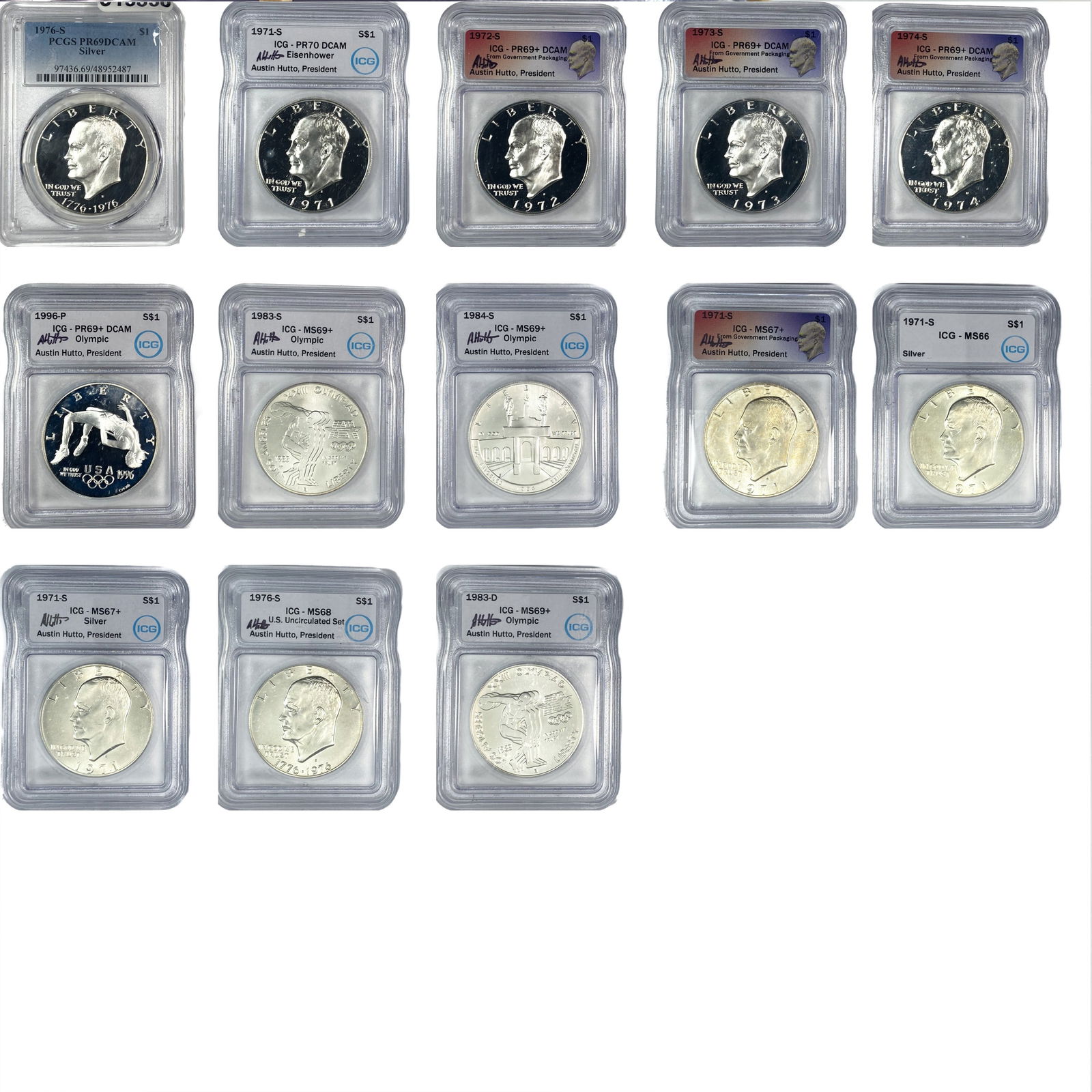 1971-1996 [13] Eisenhower/Comm. Silver Dollars: 1971-1996 [13] Eisenhower/Comm. Silver Dollars