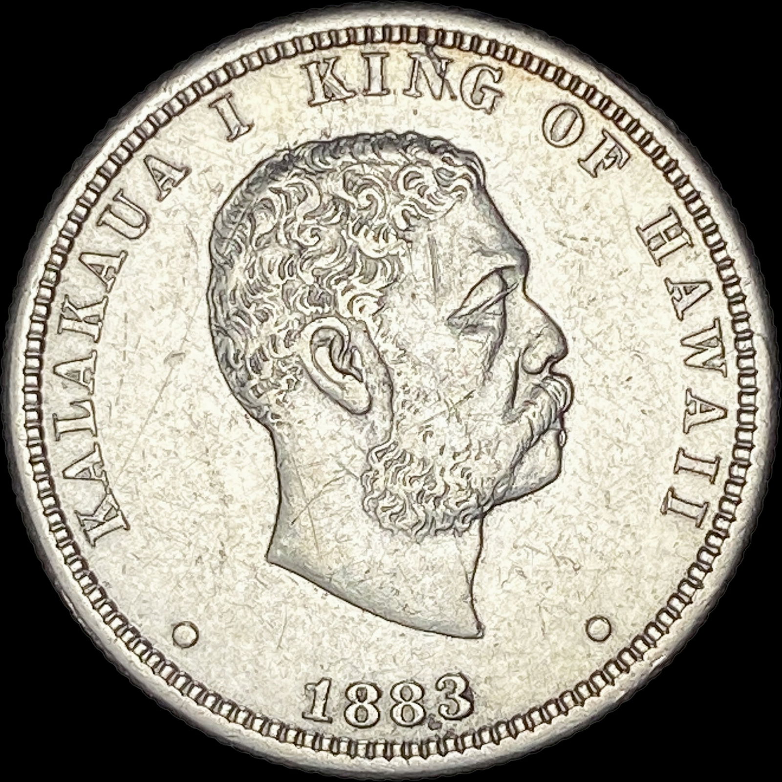 1883 Hawaii Silver 1/4 Dollar CLOSELY UNCIRCULATED: 1883 Hawaii Silver 1/4 Dollar CLOSELY UNCIRCULATED