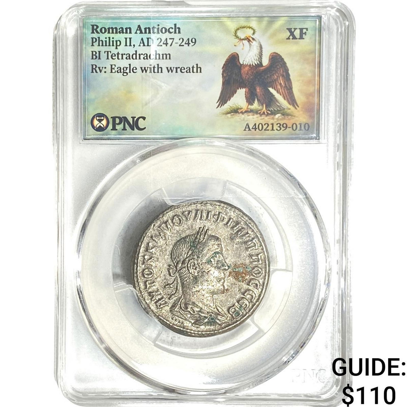 Roman Antioch Philip II 247-249 AD Bi-Tetradrachm PNC XF: Roman Antioch Philip II 247-249 AD Bi-Tetradrachm PNC XF
