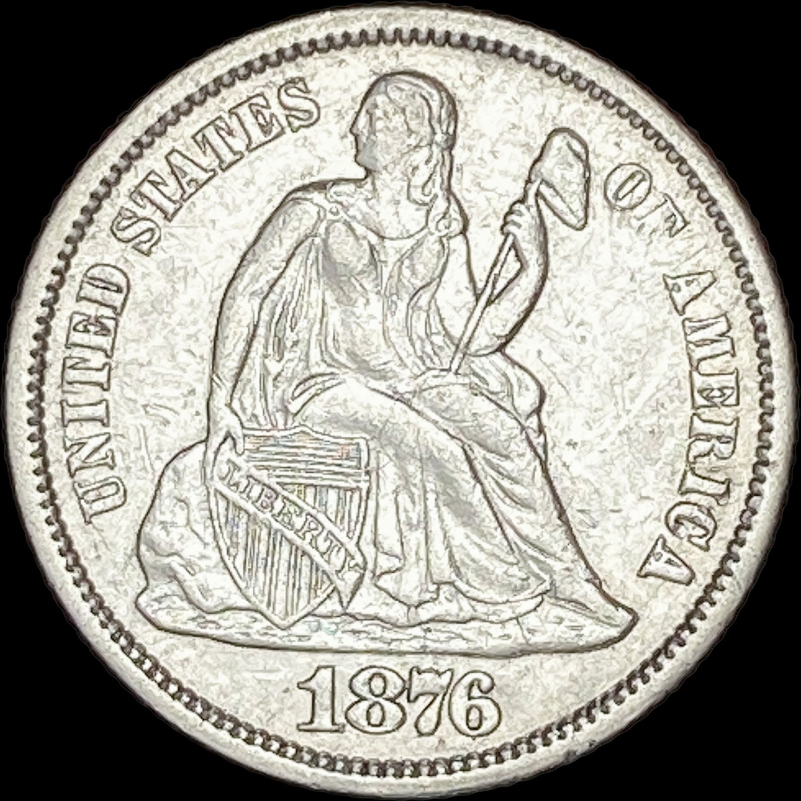 1876 Seated Liberty Dime CLOSELY UNCIRCULATED (1 of 2)