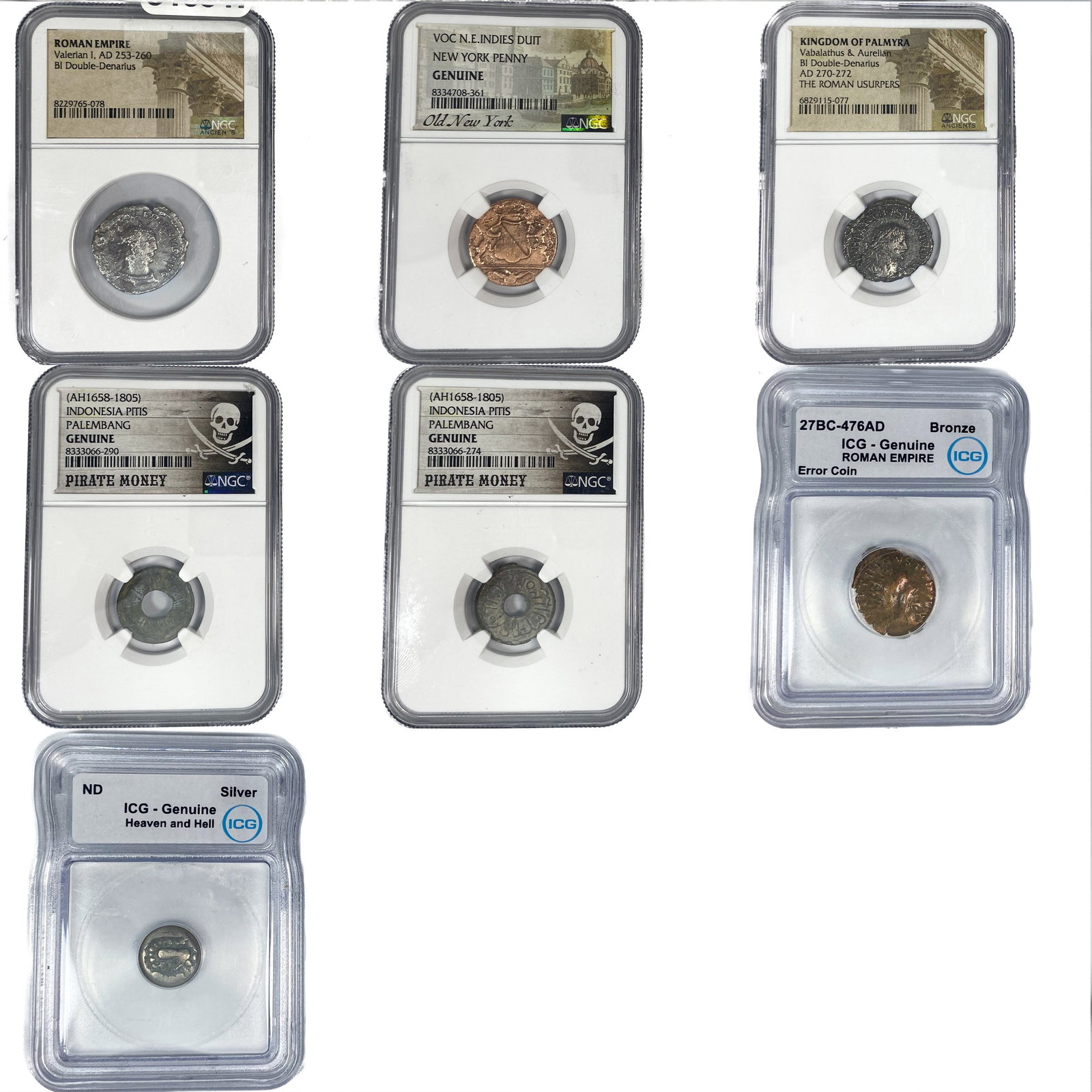 27BC - 1805 [7] World/ Ancient Certified Coin Lot: 27BC - 1805 [7] World/ Ancient Certified Coin Lot