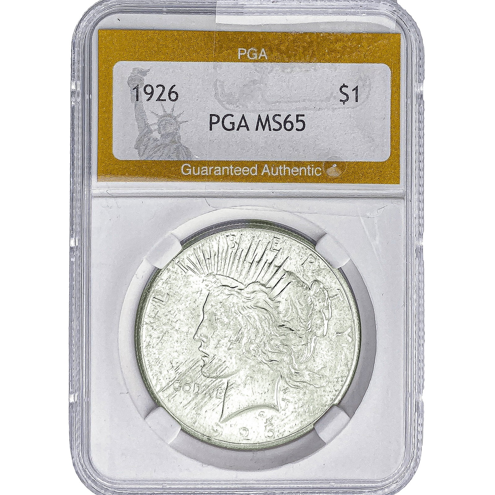 1926 Silver Peace Dollar PGA MS65: 1926 Silver Peace Dollar PGA MS65