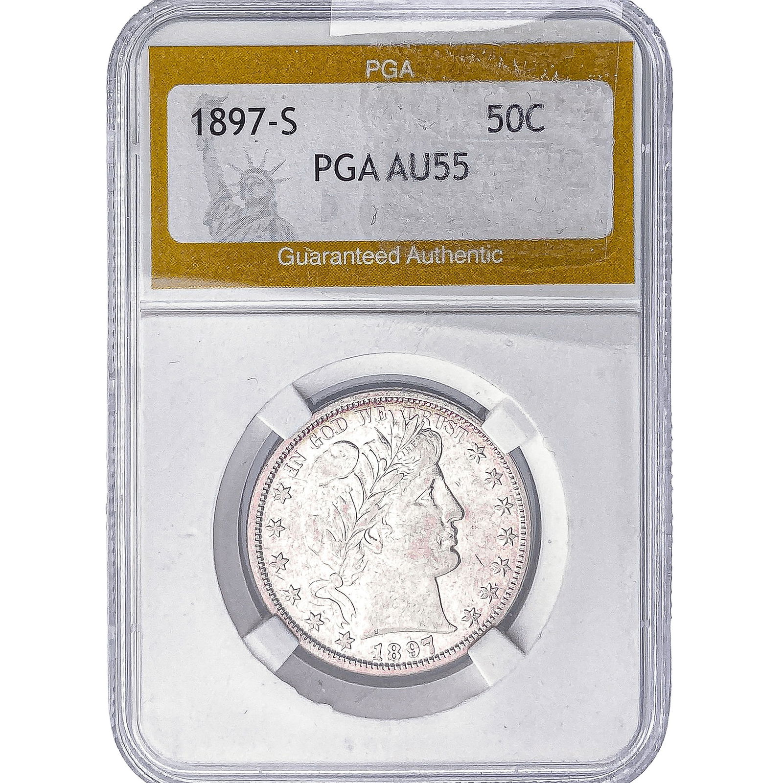 1897-S Seated Liberty Half Dollar PGA AU55: 1897-S Seated Liberty Half Dollar PGA AU55