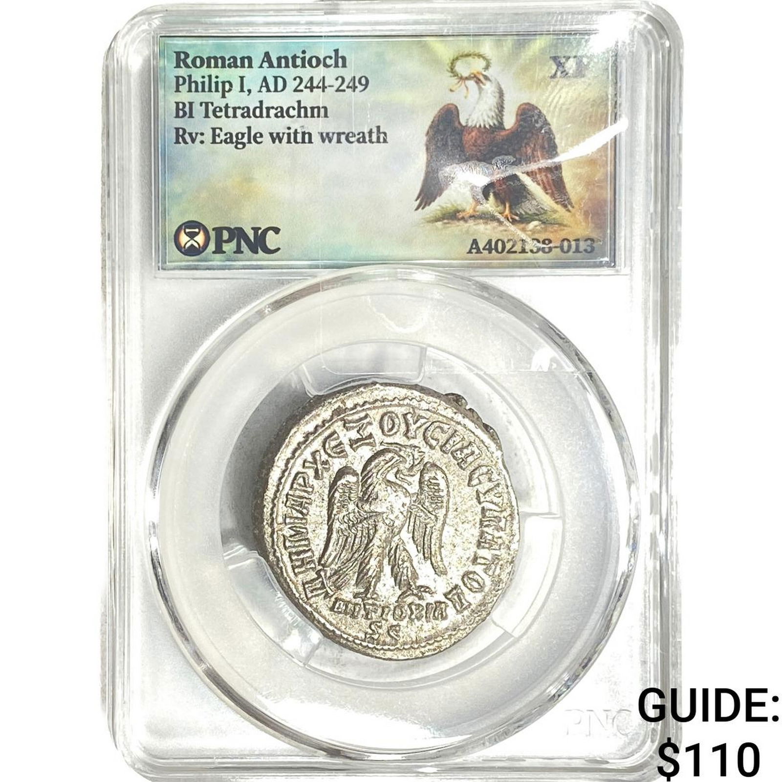 Roman Antioch Philip I 244-249 AD Bi-Tetradrachm PNC XF: Roman Antioch Philip I 244-249 AD Bi-Tetradrachm PNC XF