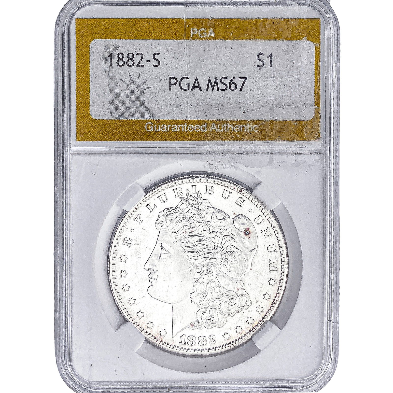1882-S Morgan Silver Dollar PGA MS67: 1882-S Morgan Silver Dollar PGA MS67