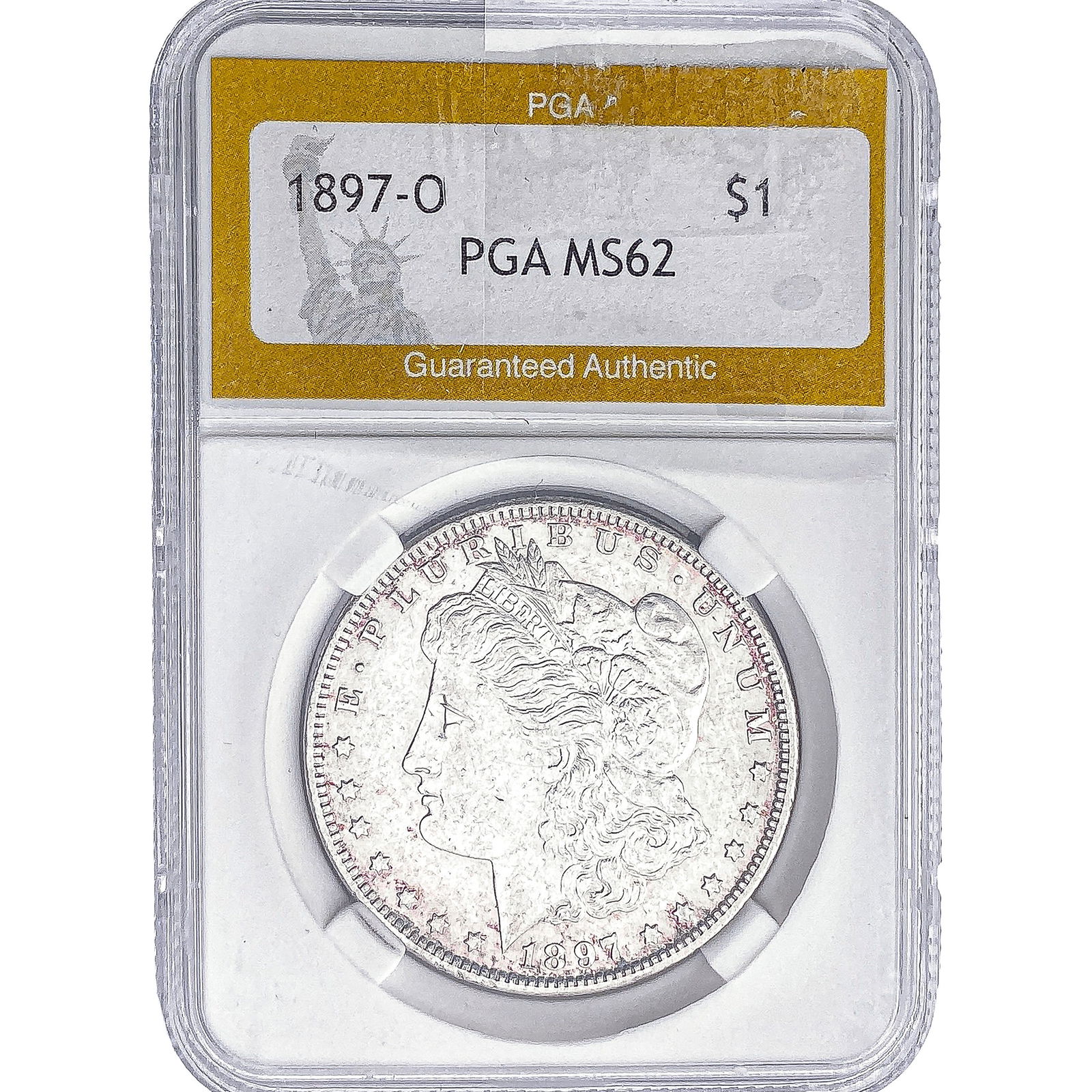 1897-O Morgan Silver Dollar PGA MS62: 1897-O Morgan Silver Dollar PGA MS62