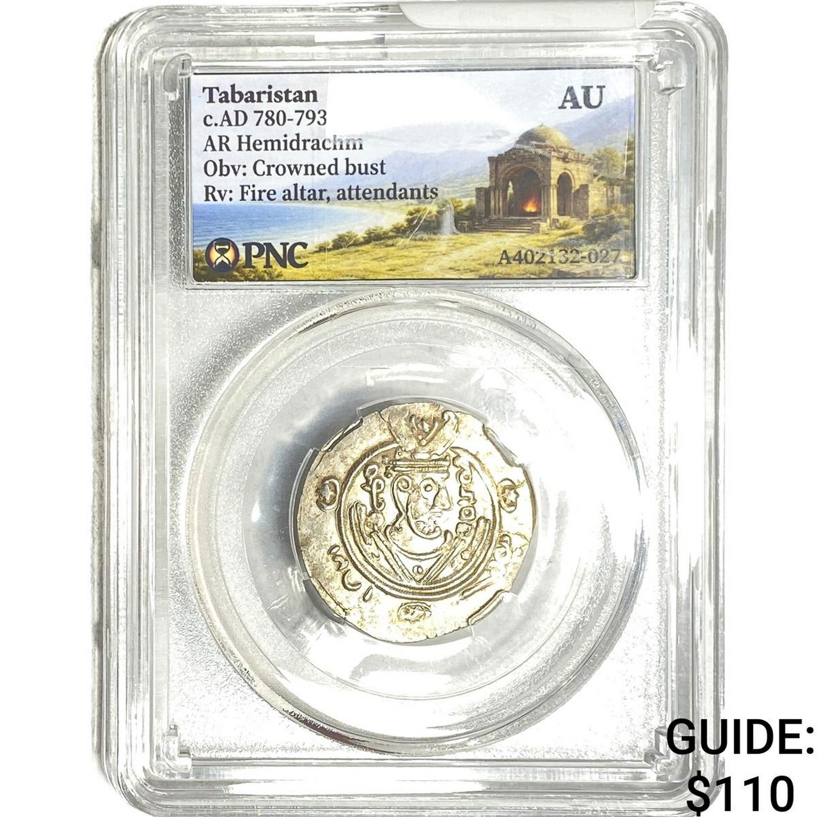 Tabaristan 780-793 AD Silver Hemidrachm PNC AU: Tabaristan 780-793 AD Silver Hemidrachm PNC AU