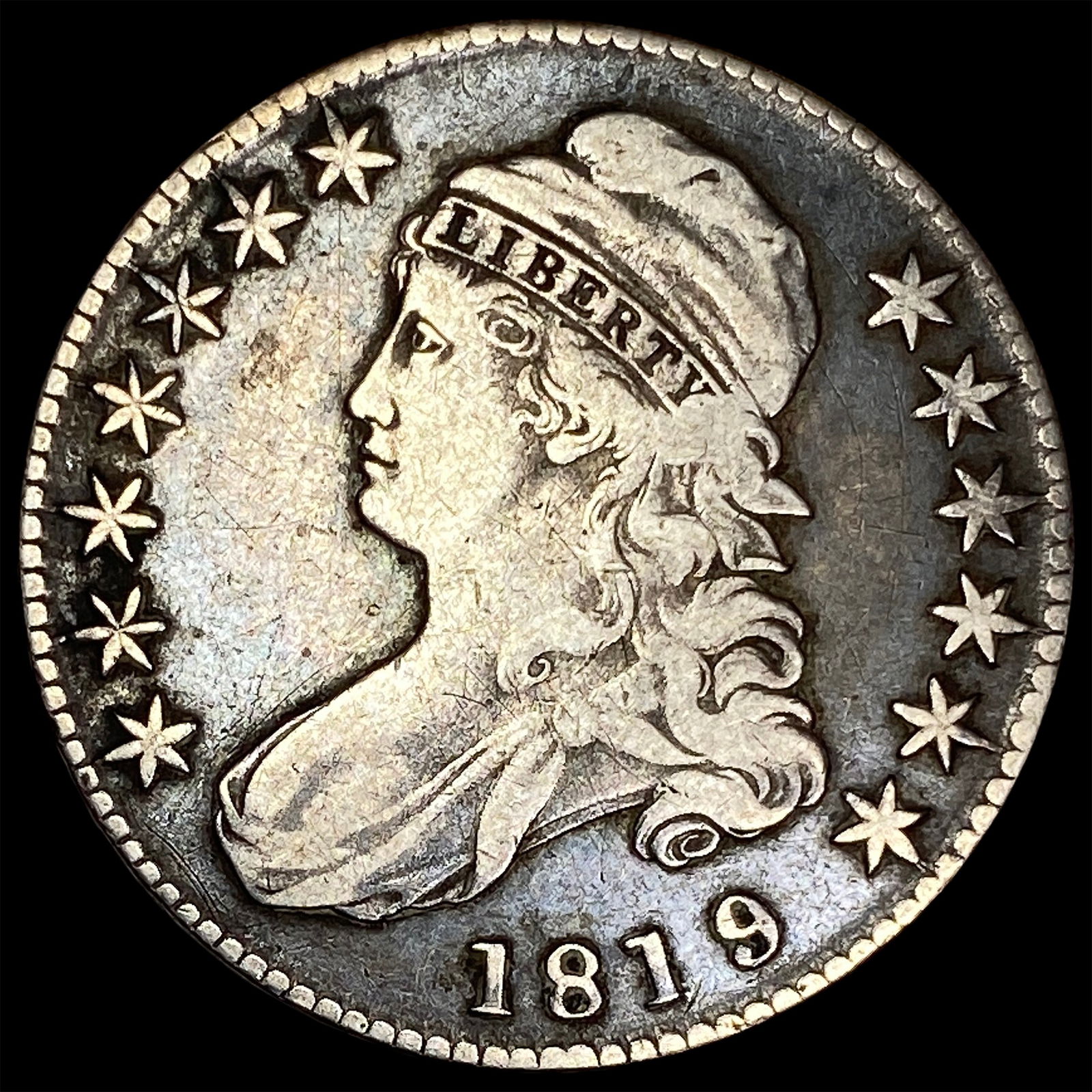 1819 Capped Bust Half Dollar LIGHTLY CIRCULATED (1 of 2)
