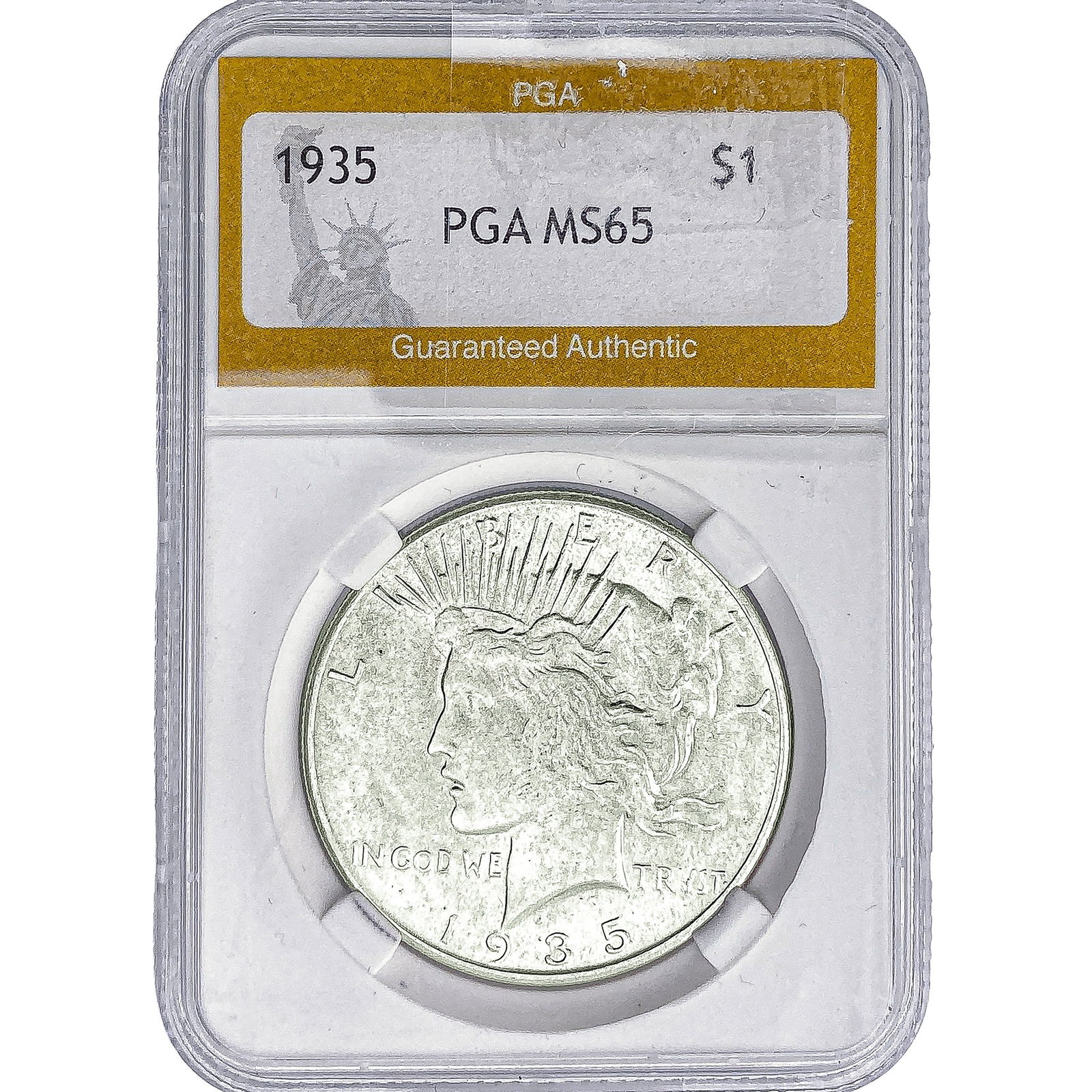 1935 Silver Peace Dollar PGA MS65: 1935 Silver Peace Dollar PGA MS65
