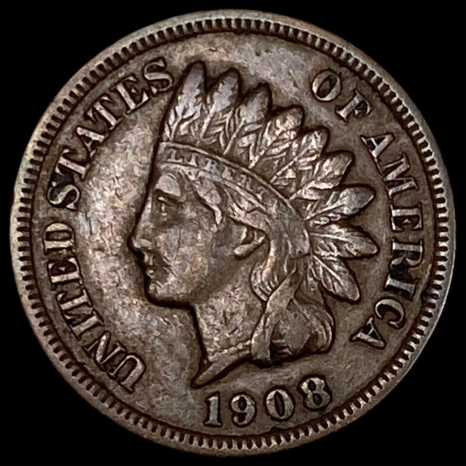 1908-S Indian Head Cent NEARLY UNCIRCULATED (1 of 2)