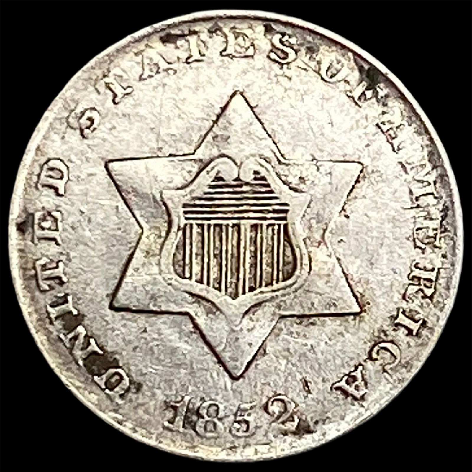 1852 Silver Three-Cent Piece CLOSELY UNCIRCULATED (1 of 2)