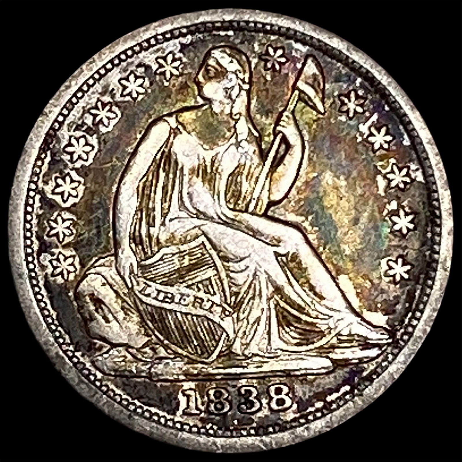 1838 Silver Seated Liberty Half Dime HIGH GRADE (1 of 2)