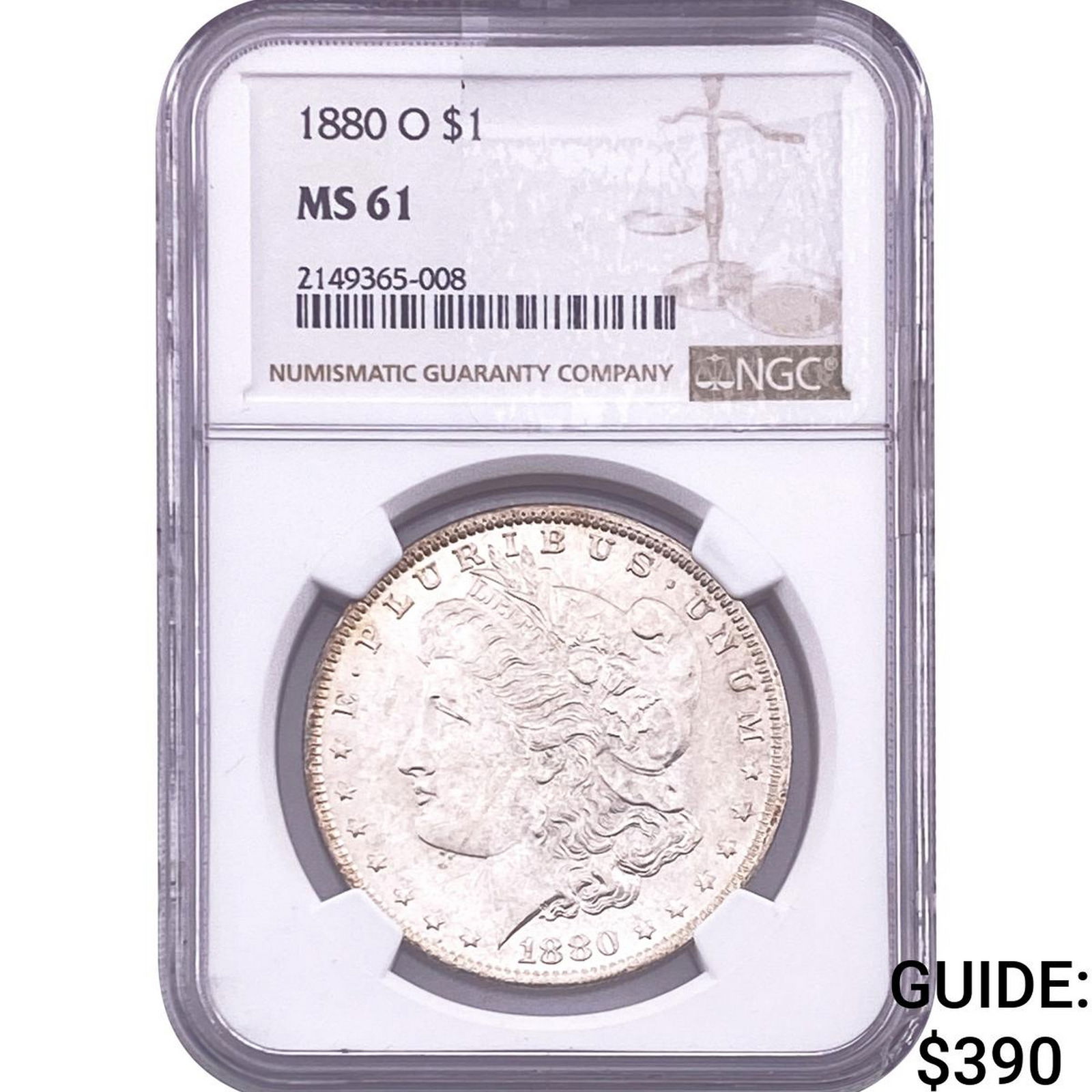 1880-O Morgan Silver Dollar NGC MS61 (1 of 2)