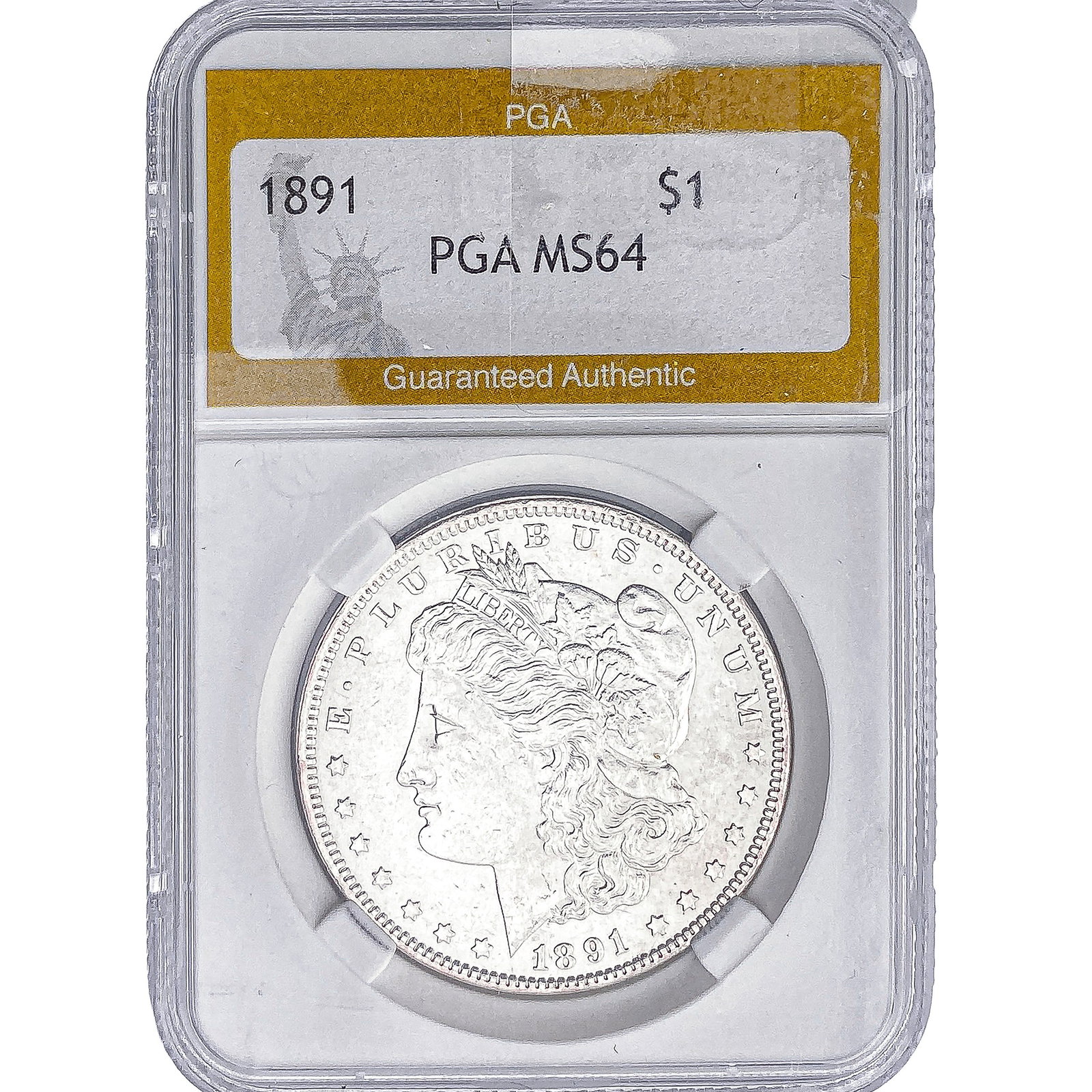 1891 Morgan Silver Dollar PGA MS64: 1891 Morgan Silver Dollar PGA MS64