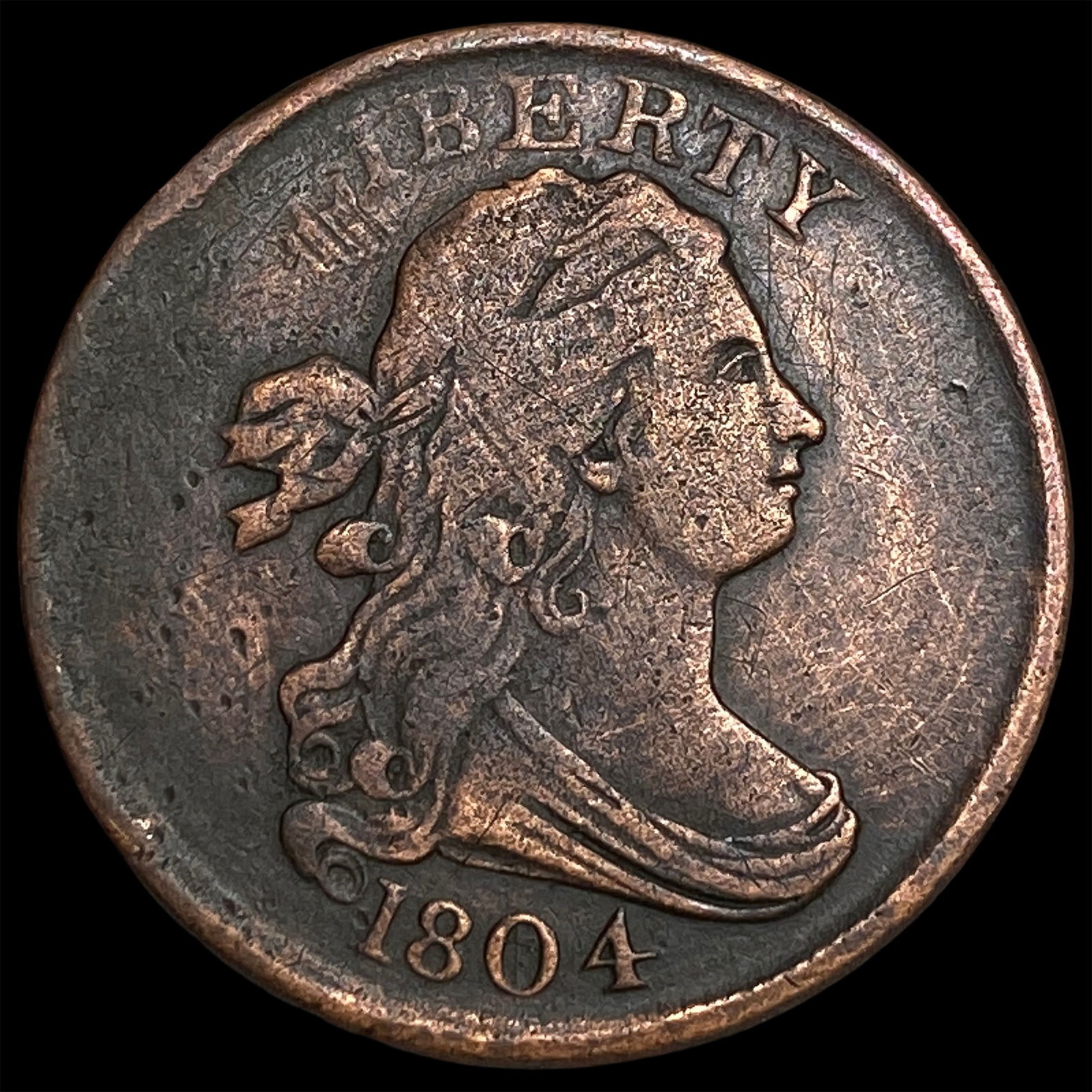 1804 Copper Half Cent NEARLY UNCIRCULATED (1 of 2)