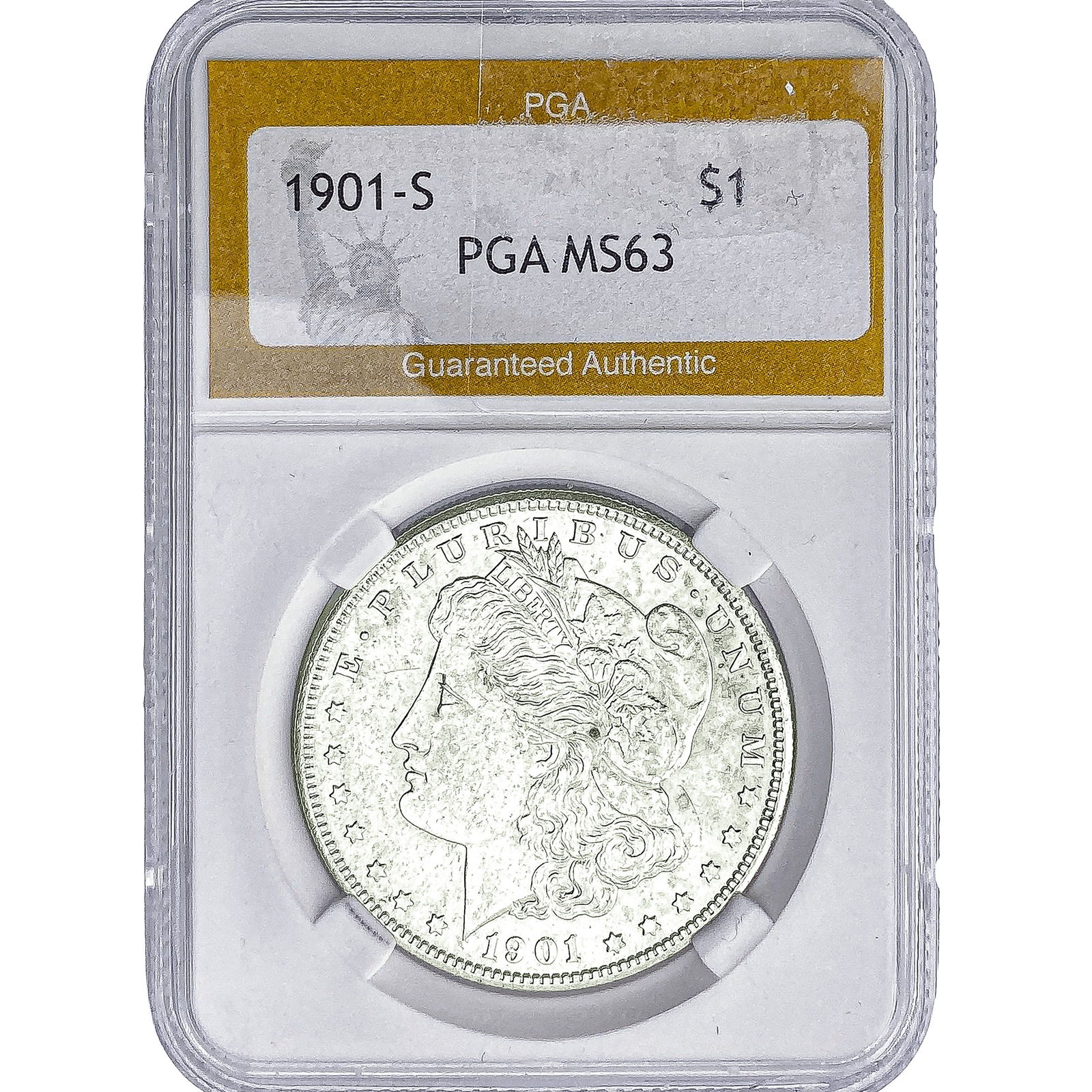1901-S Morgan Silver Dollar PGA MS63: 1901-S Morgan Silver Dollar PGA MS63