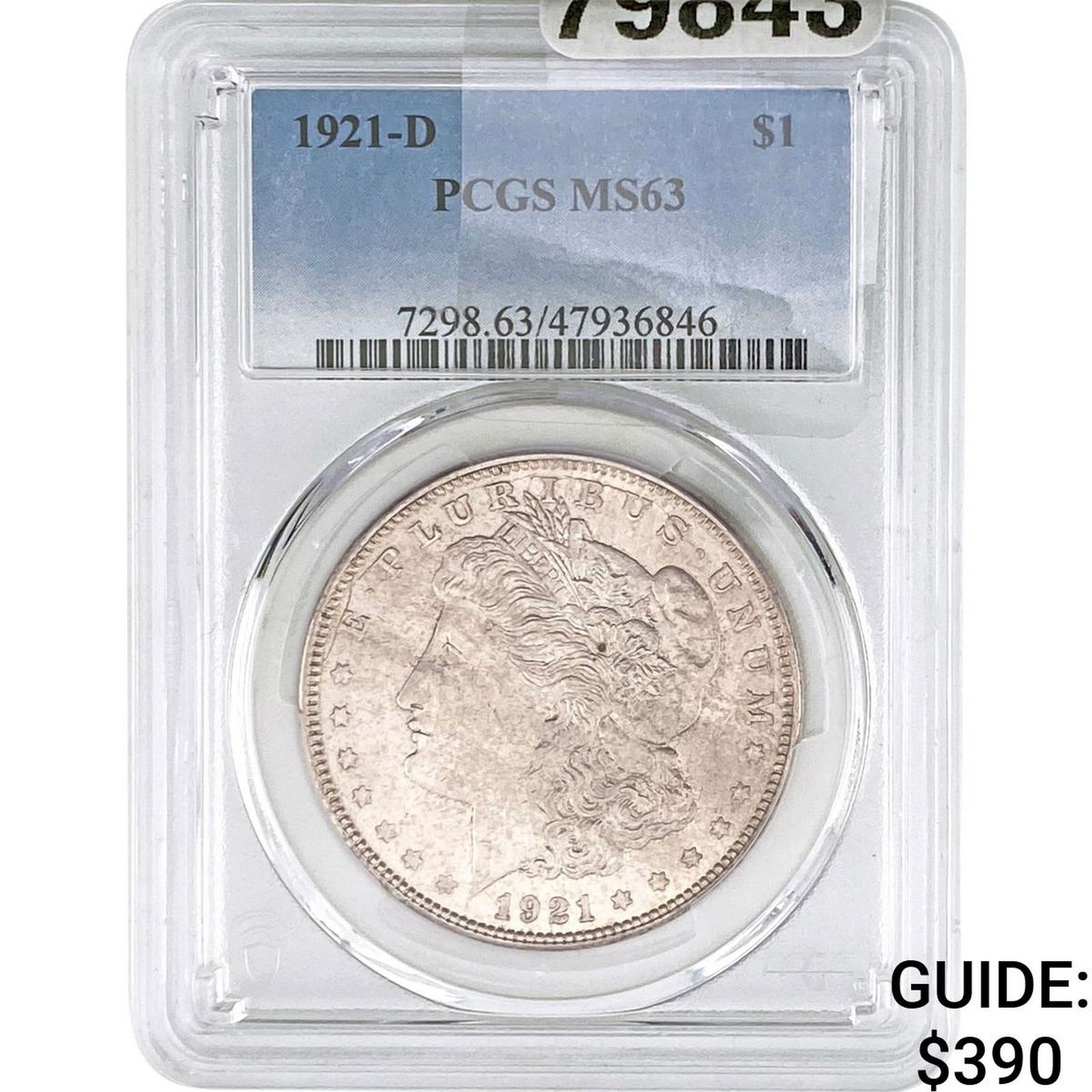 1921-D Morgan Silver Dollar PCGS MS63: 1921-D Morgan Silver Dollar PCGS MS63