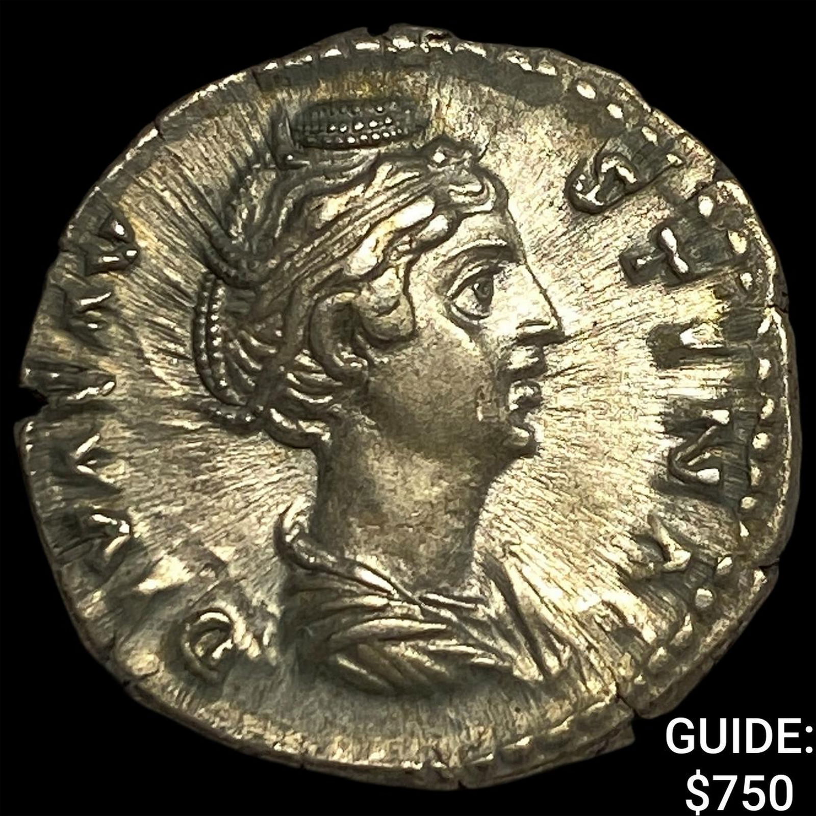 Roman Empire Faustina I, Posthumus Silver Denarius CLOSELY UNCIRCULATED (1 of 2)