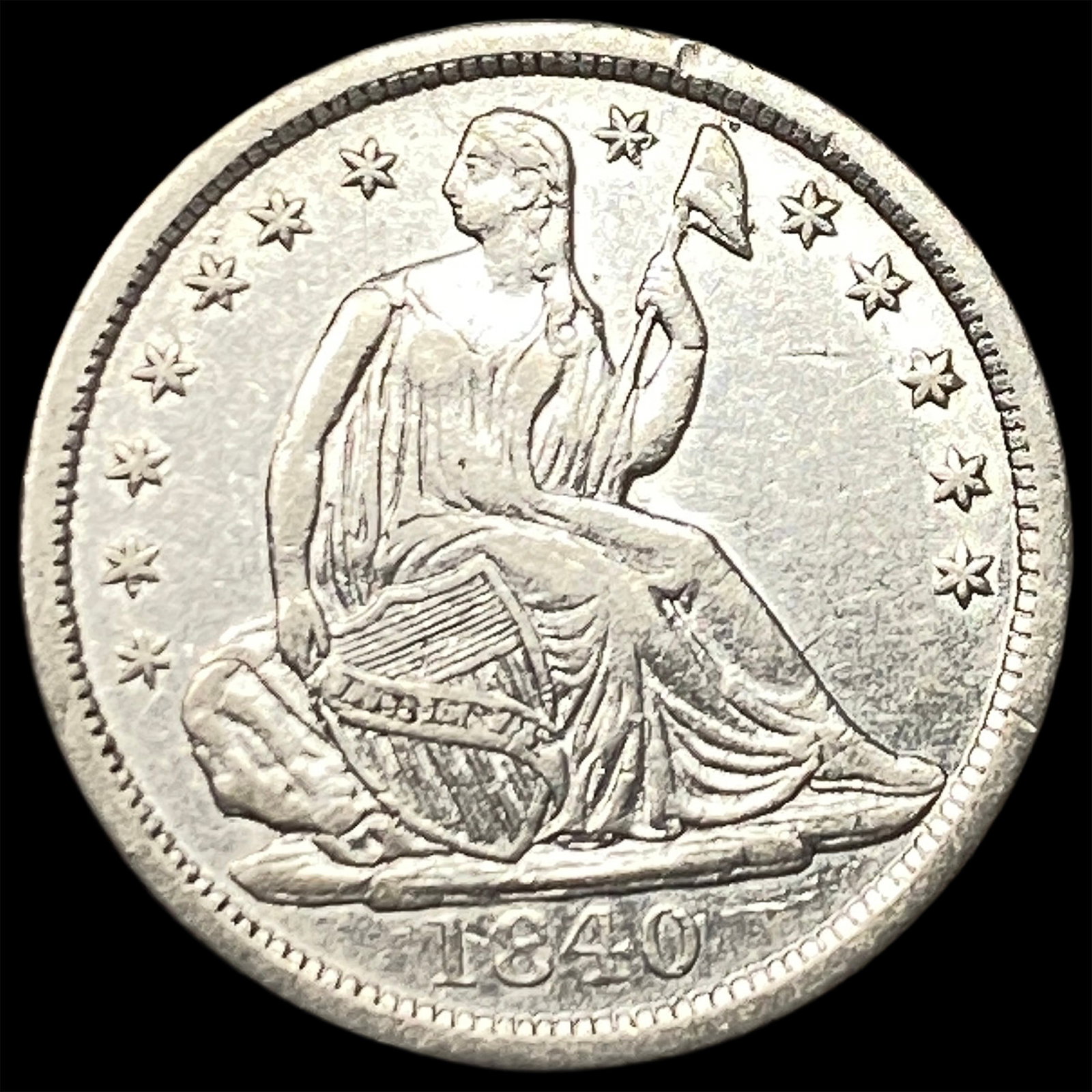 1840 Seated Liberty Silver Half Dime CLOSELY UNCIRCULATED: 1840 Seated Liberty Silver Half Dime CLOSELY UNCIRCULATED