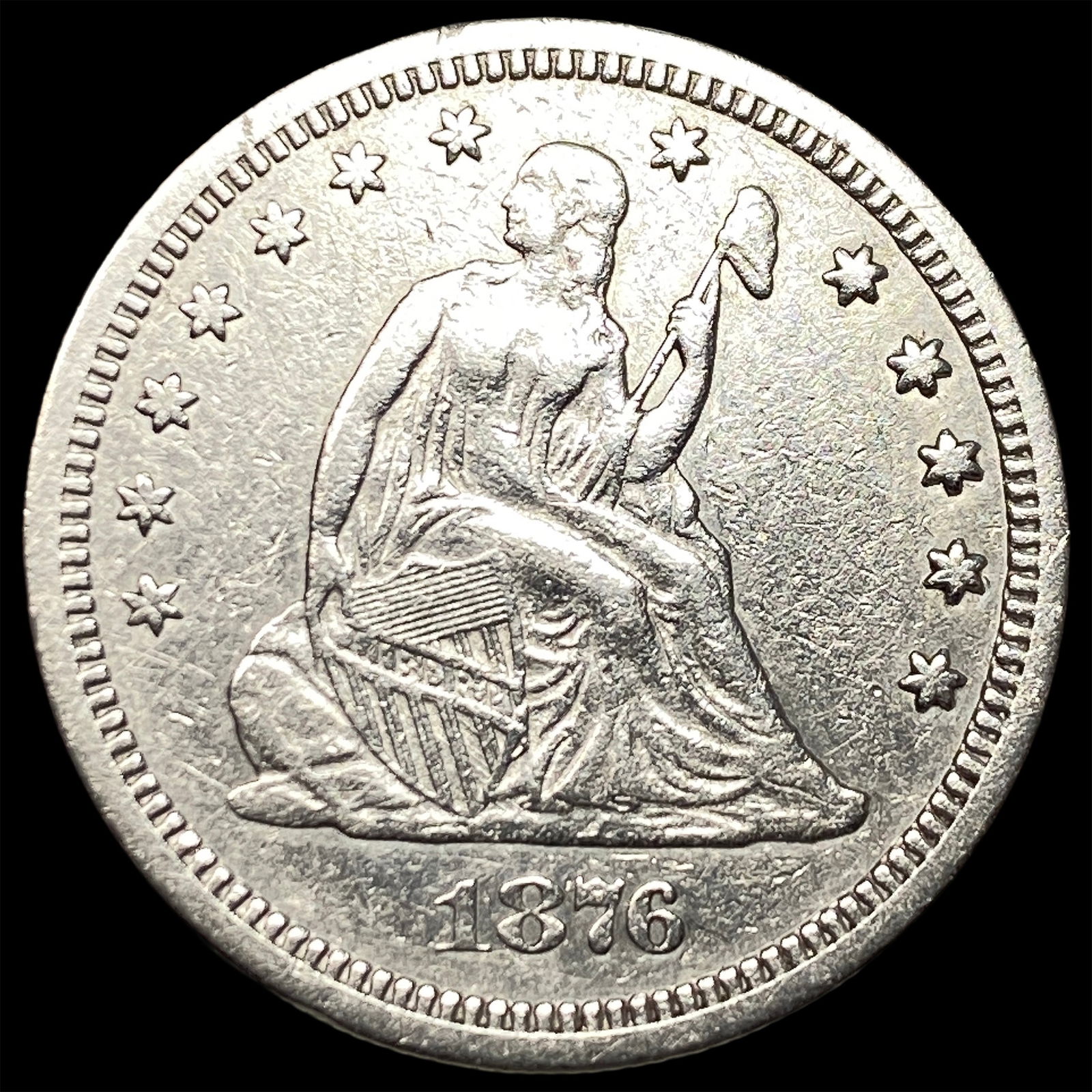 1876-CC Silver Quarter Dollar HIGH GRADE (1 of 2)