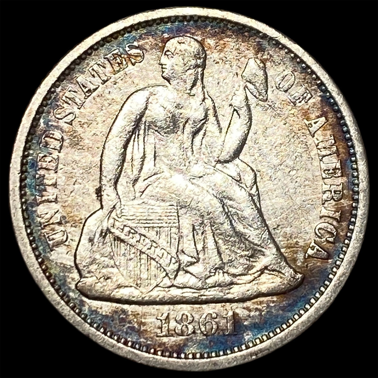 1861 Seated Liberty Dime CLOSELY UNCIRCULATED (1 of 2)