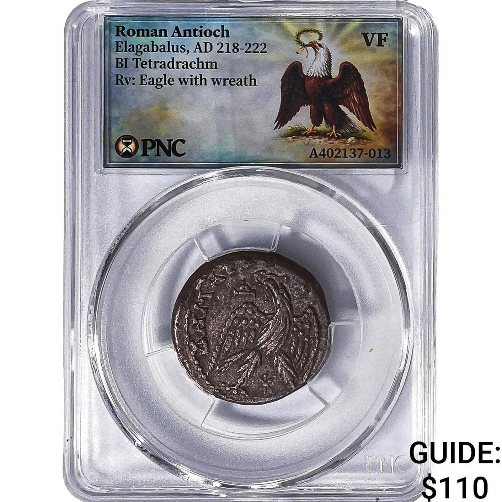 Roman Antioch Elagabalus 218-222 AD Bi-Tetradrachm PNC VF: Roman Antioch Elagabalus 218-222 AD Bi-Tetradrachm PNC VF