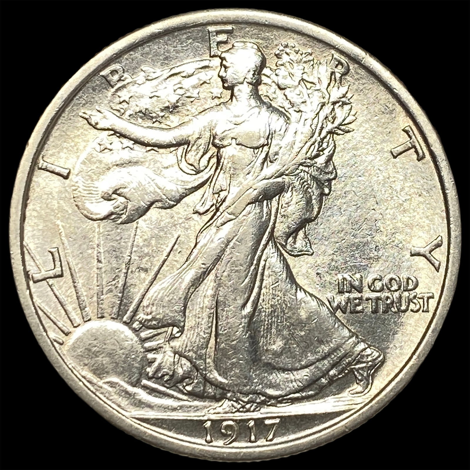 1917 Silver Walking Liberty Half Dollar CHOICE AU: 1917 Silver Walking Liberty Half Dollar CHOICE AU