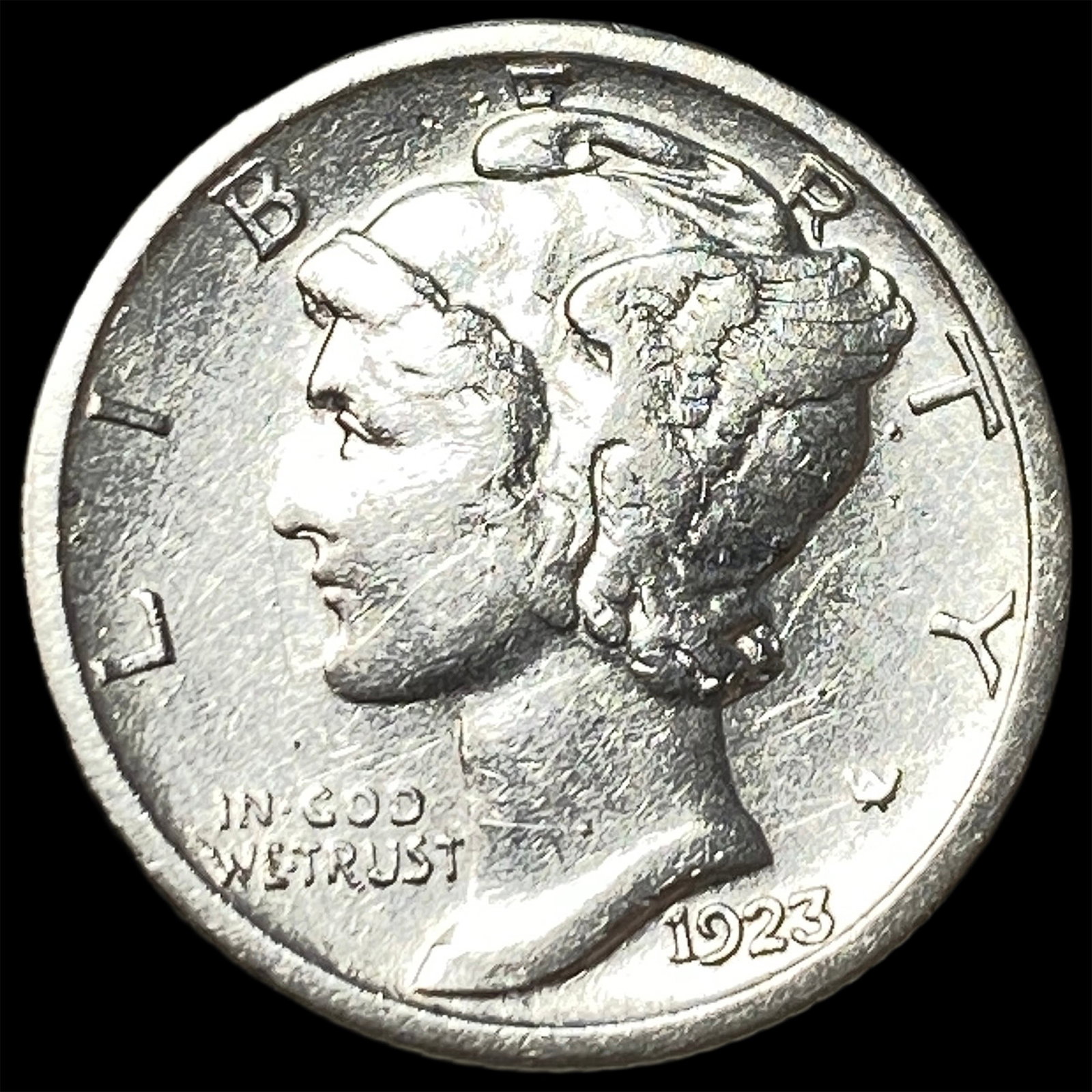 1923-S Silver Mercury Dime CLOSELY UNCIRCULATED: 1923-S Silver Mercury Dime CLOSELY UNCIRCULATED