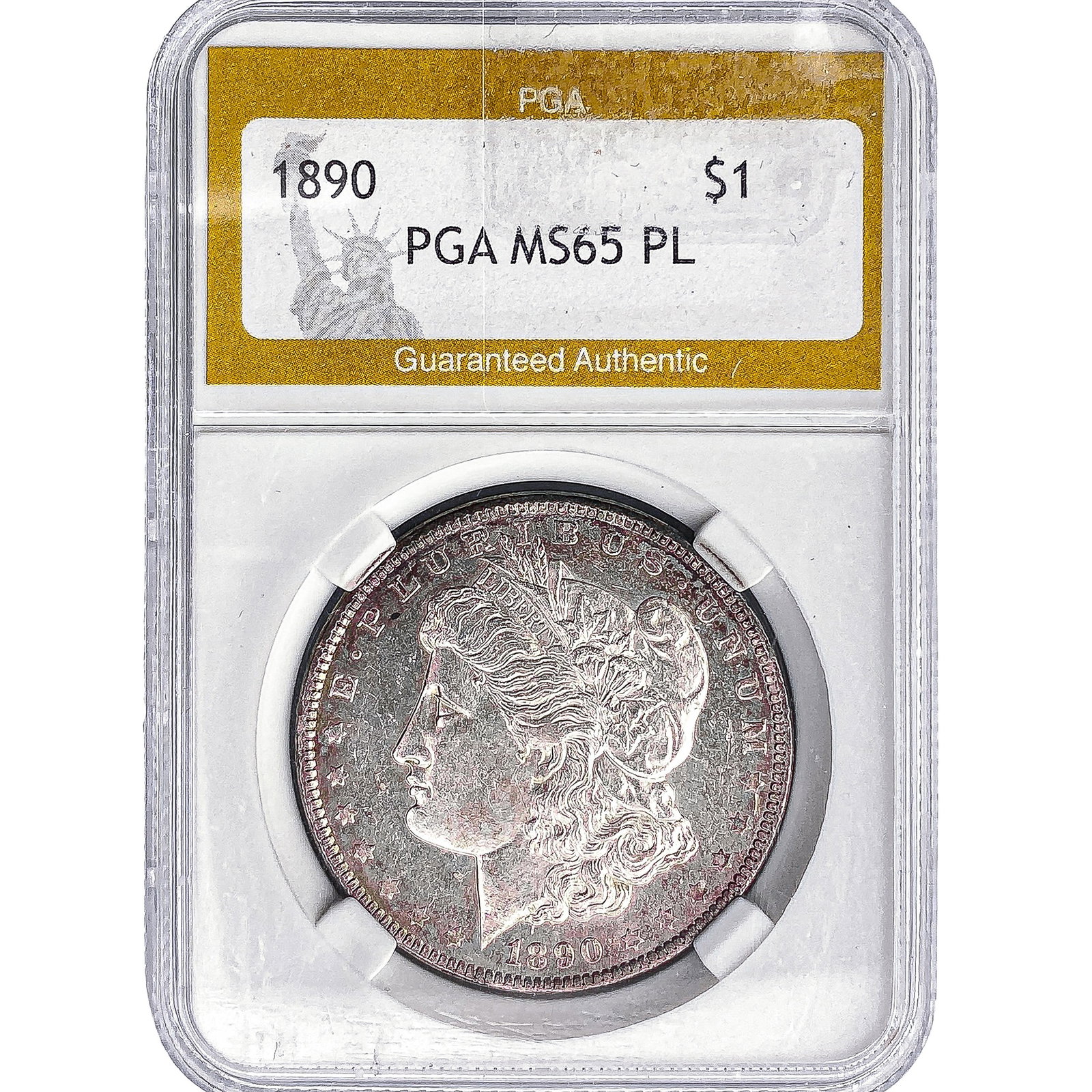 1890 Morgan Silver Dollar PGA MS65 PL: 1890 Morgan Silver Dollar PGA MS65 PL