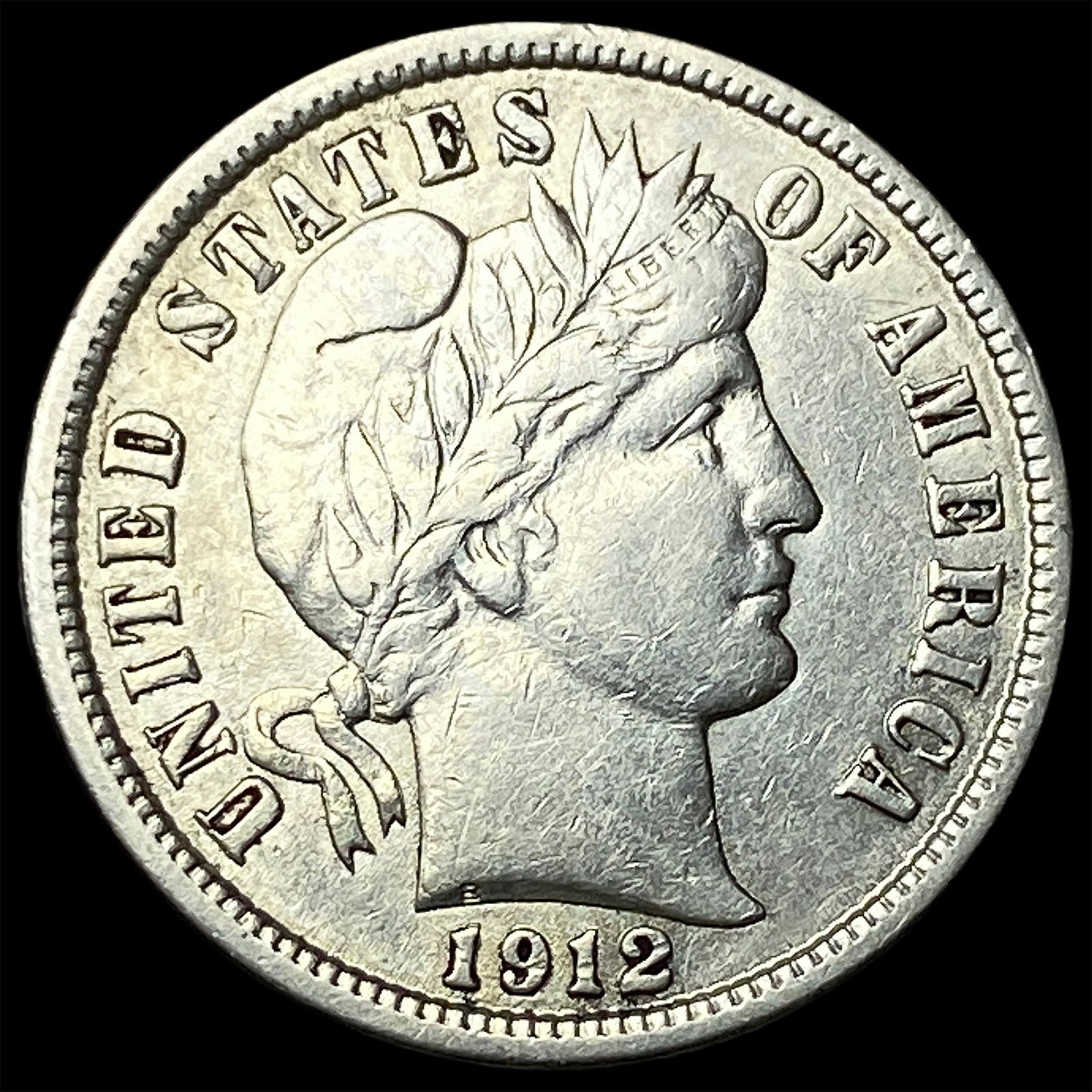 1912 Barber Dime CLOSELY UNCIRCULATED: 1912 Barber Dime CLOSELY UNCIRCULATED