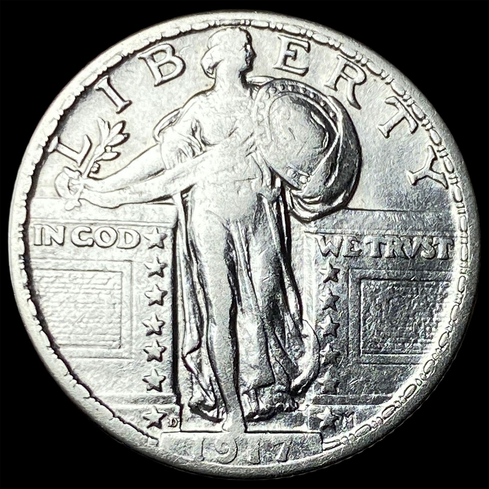 1917 Type 1 Standing Liberty Quarter NEARLY UNCIRCULATED: 1917 Type 1 Standing Liberty Quarter NEARLY UNCIRCULATED