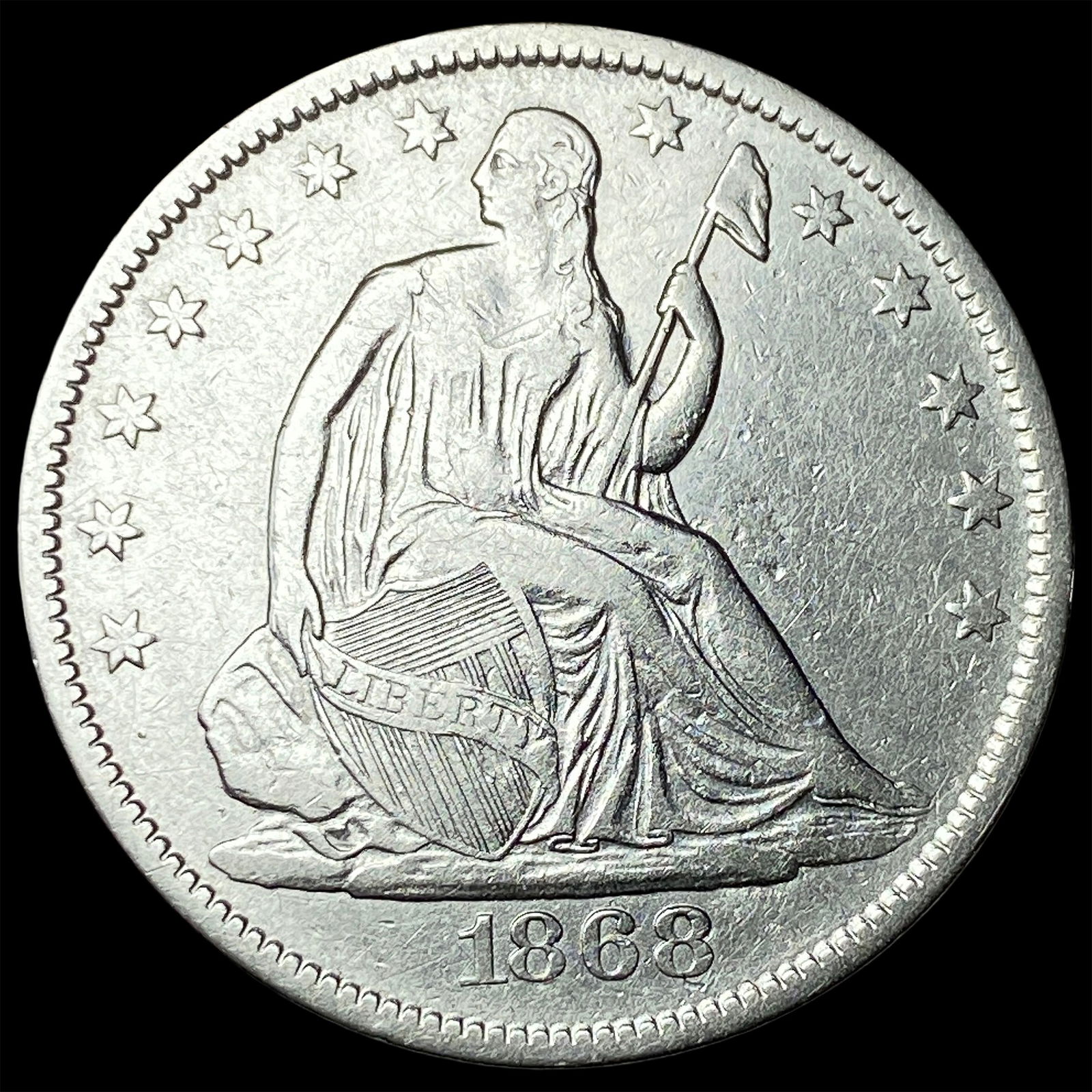 1868-S Silver Half Dollar NEARLY UNCIRCULATED (1 of 2)