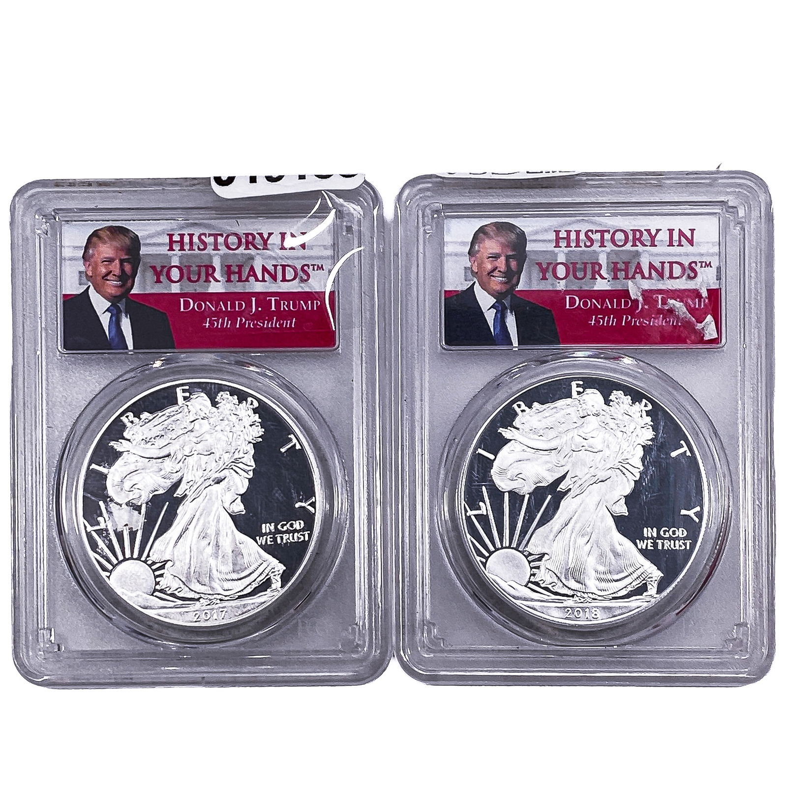 [2 Coins] 2017-W-2018-W Silver Eagle PCGS PR70: [2 Coins] 2017-W-2018-W Silver Eagle PCGS PR70