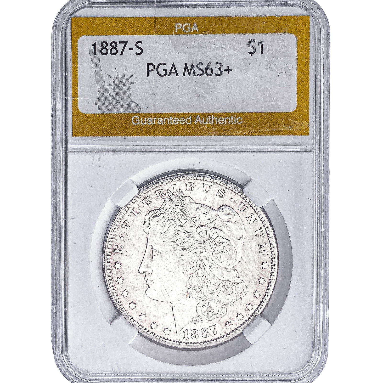 1887-S Morgan Silver Dollar PGA MS63+ (1 of 2)