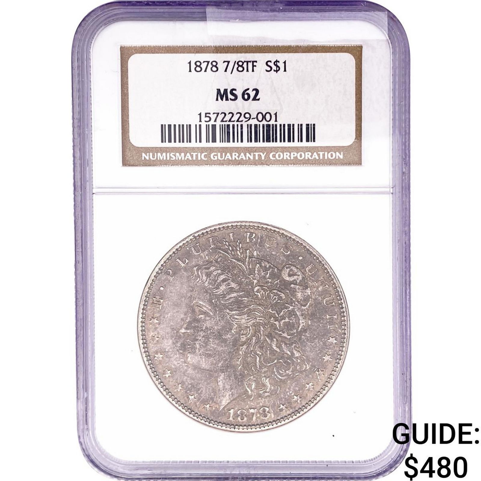 1878 7/8TF Morgan Silver Dollar NGC MS62 (1 of 2)
