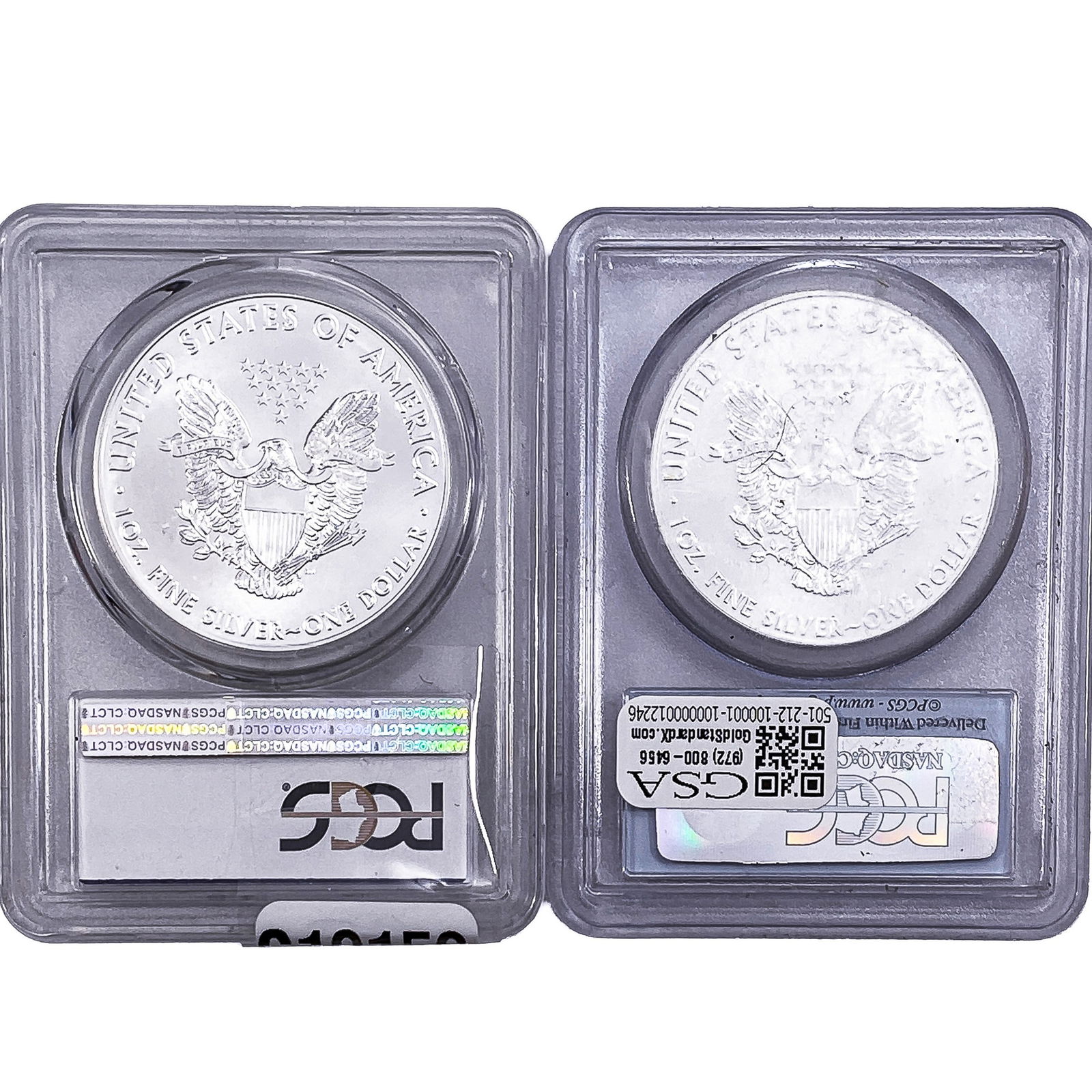 [2 Coins] Silver Eagle PCGS MS70 - 2