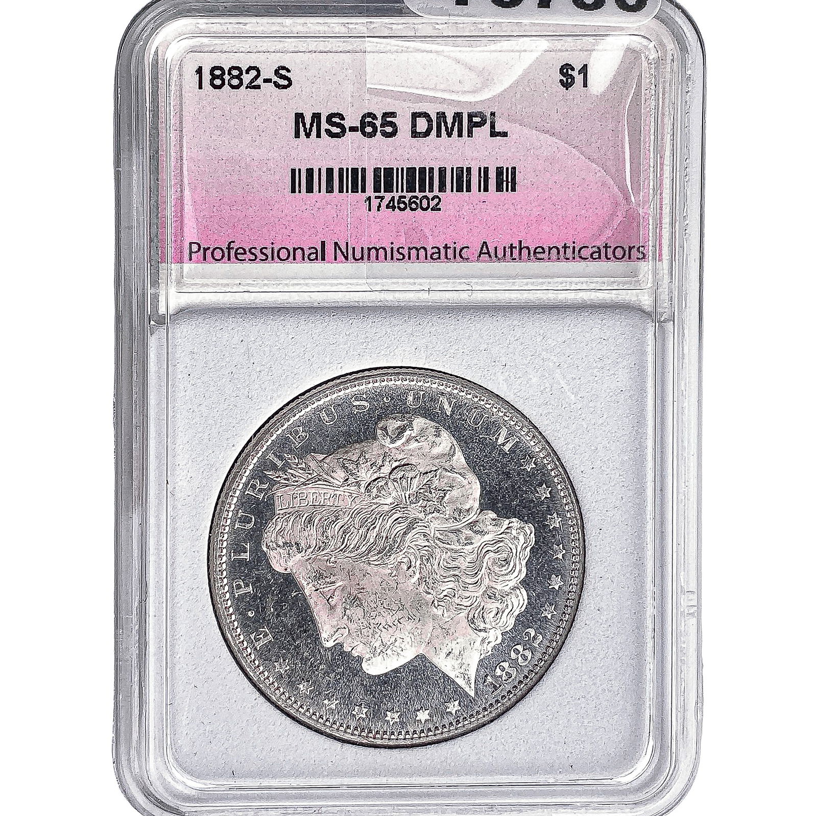 1882-S Morgan Silver Dollar PNA MS65 DMPL: 1882-S Morgan Silver Dollar PNA MS65 DMPL