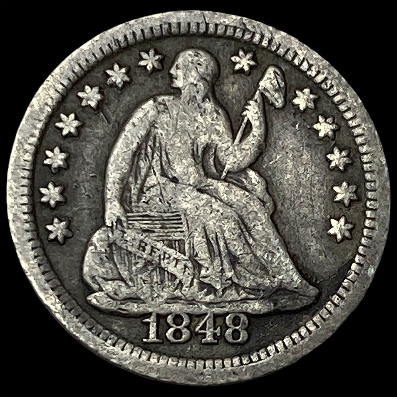 1848 Seated Liberty Half Dime LIGHTLY CIRCULATED (1 of 2)