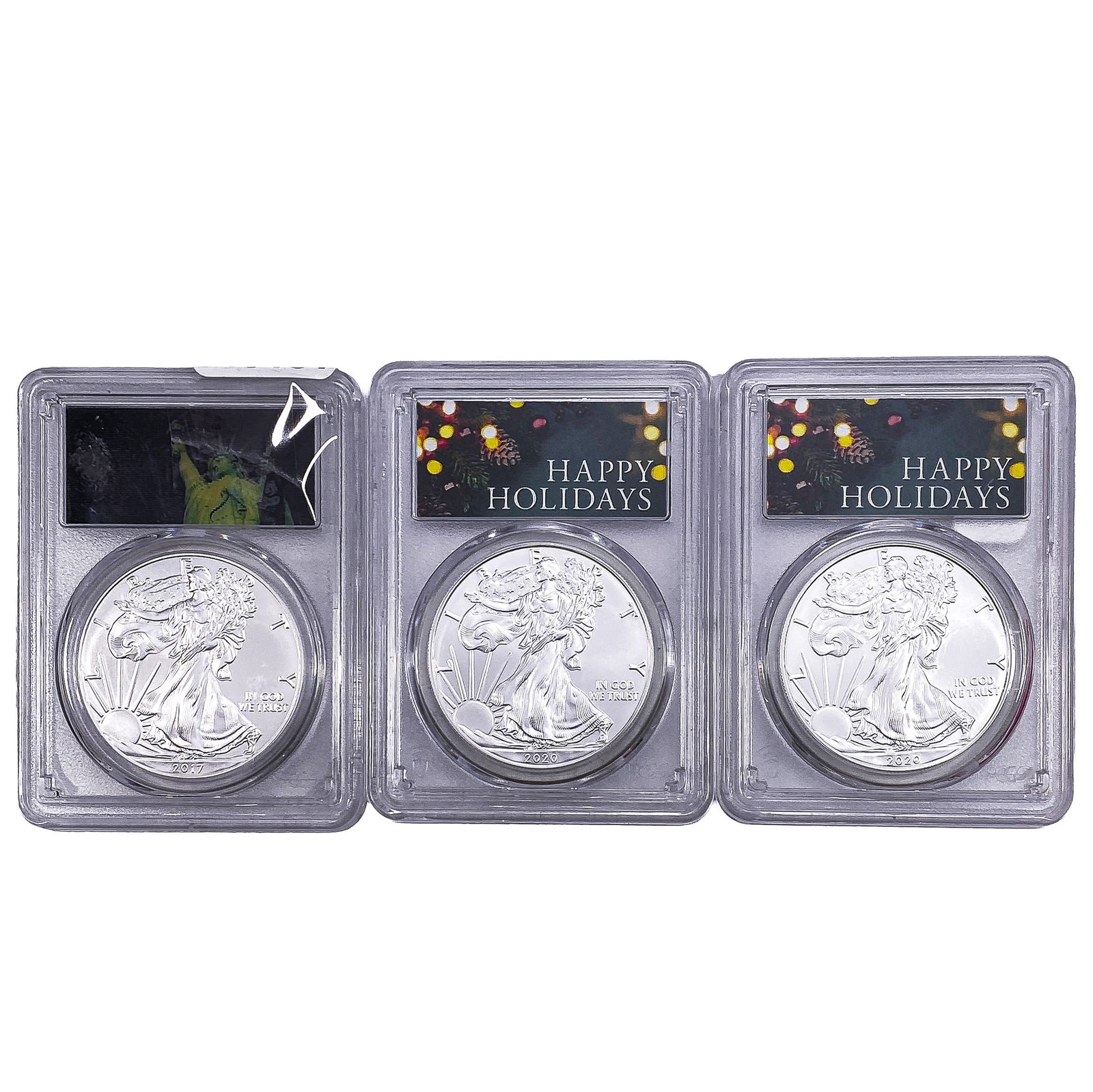 [3 Coins] 2017-2020 Silver Eagle PCGS MS70: [3 Coins] 2017-2020 Silver Eagle PCGS MS70