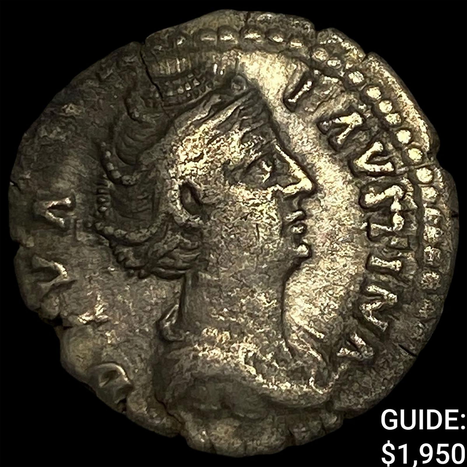 Roman Empire Faustina I, Posthumus Silver Denarius Temple of Faustina UNCIRCULATED: Roman Empire Faustina I, Posthumus Silver Denarius Temple of Faustina UNCIRCULATED