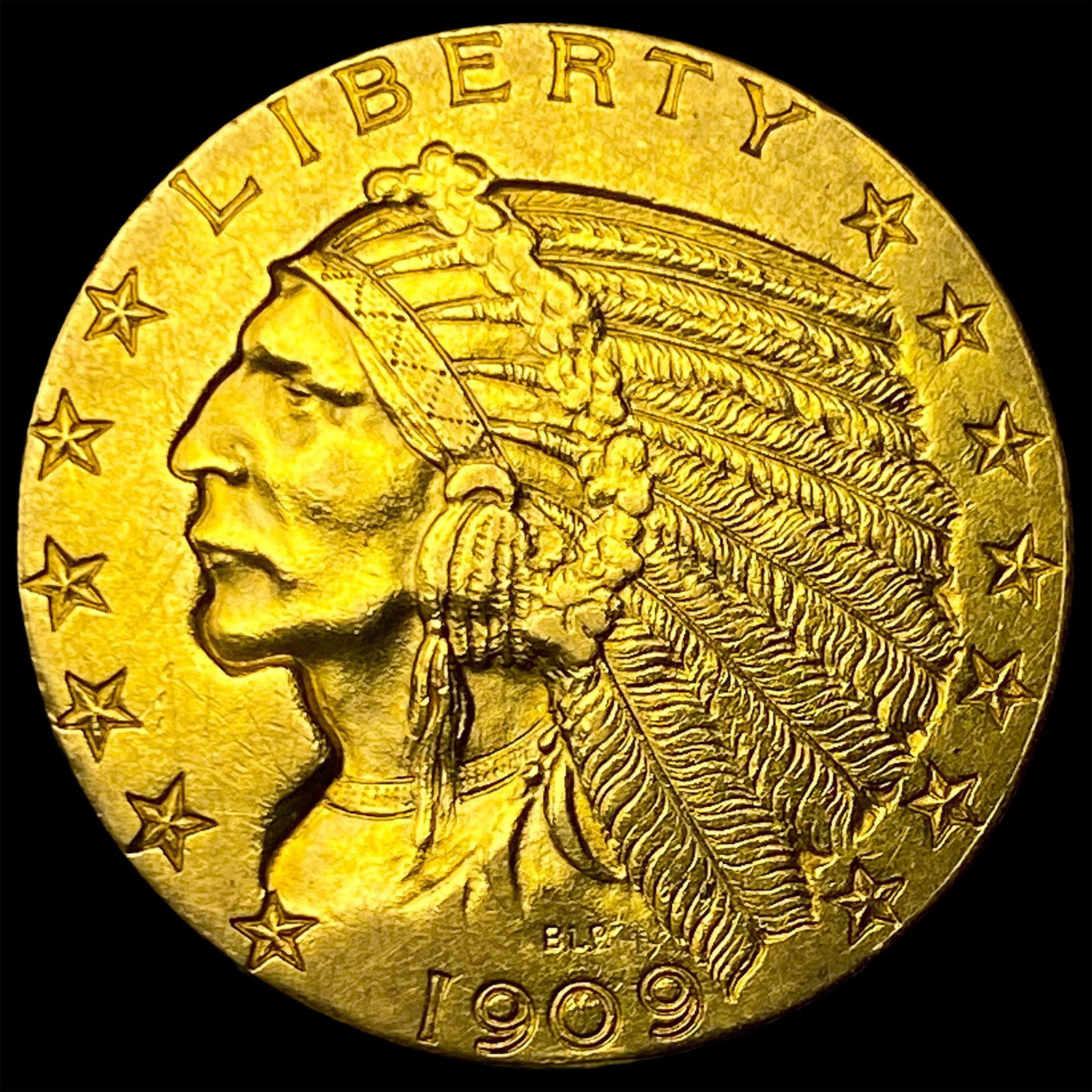 1909-D Indian Head Half Eagle $5 Gold CLOSELY UNCIRCULATED (1 of 2)