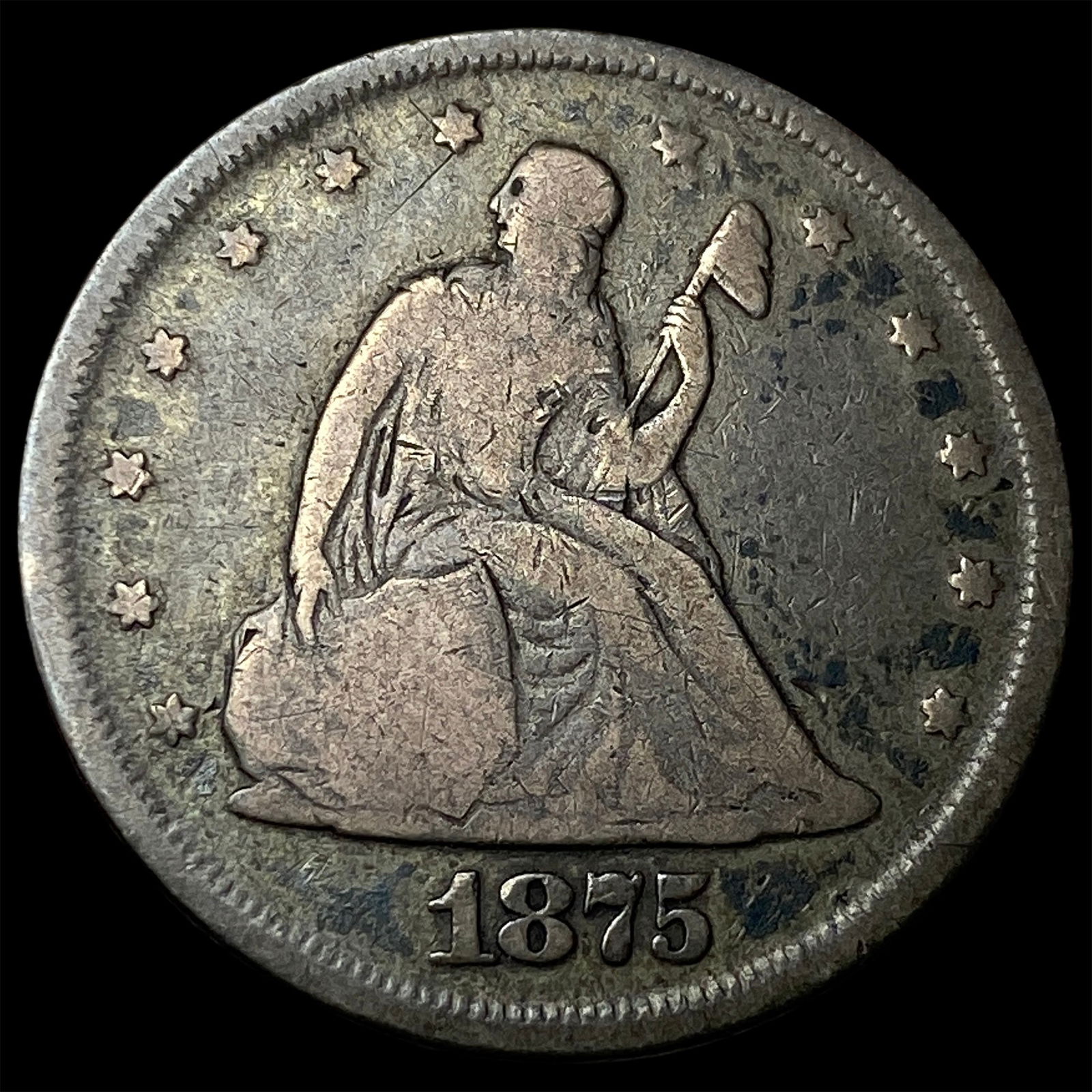 1875 Seated Liberty Twenty Cents LIGHTLY CIRCULATED: 1875 Seated Liberty Twenty Cents LIGHTLY CIRCULATED