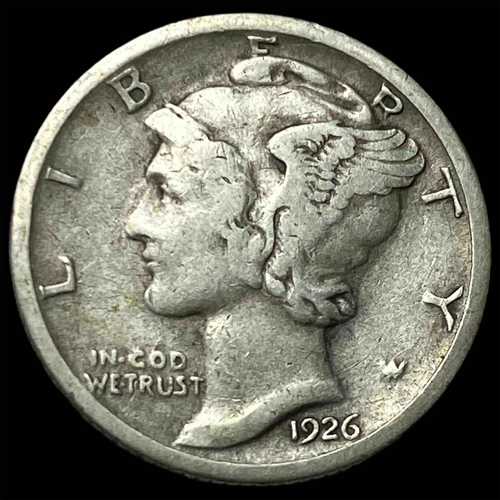 1926-S Silver Mercury Dime NEARLY UNCIRCULATED: 1926-S Silver Mercury Dime NEARLY UNCIRCULATED