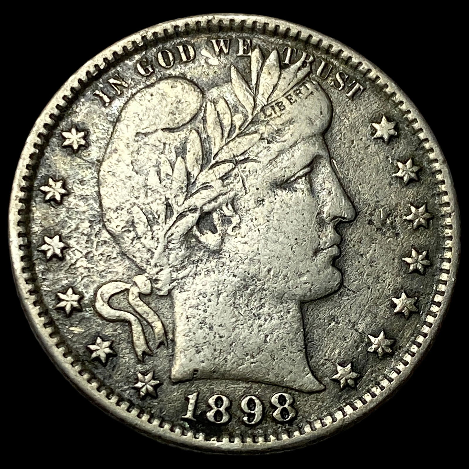 1898 Barber Silver Quarter NEARLY UNCIRCULATED (1 of 2)