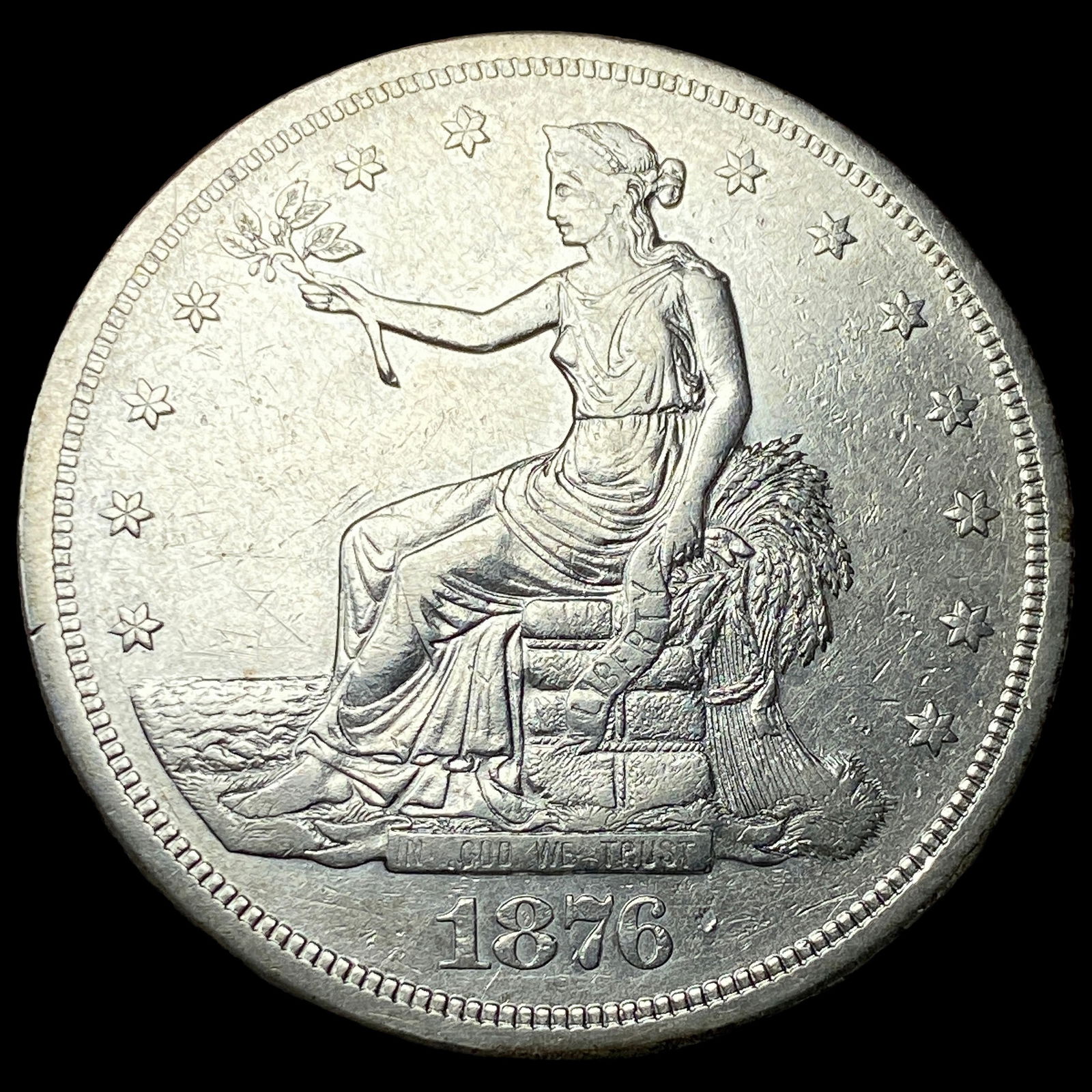 1876-S Silver Trade Dollar NEARLY UNCIRCULATED (1 of 2)