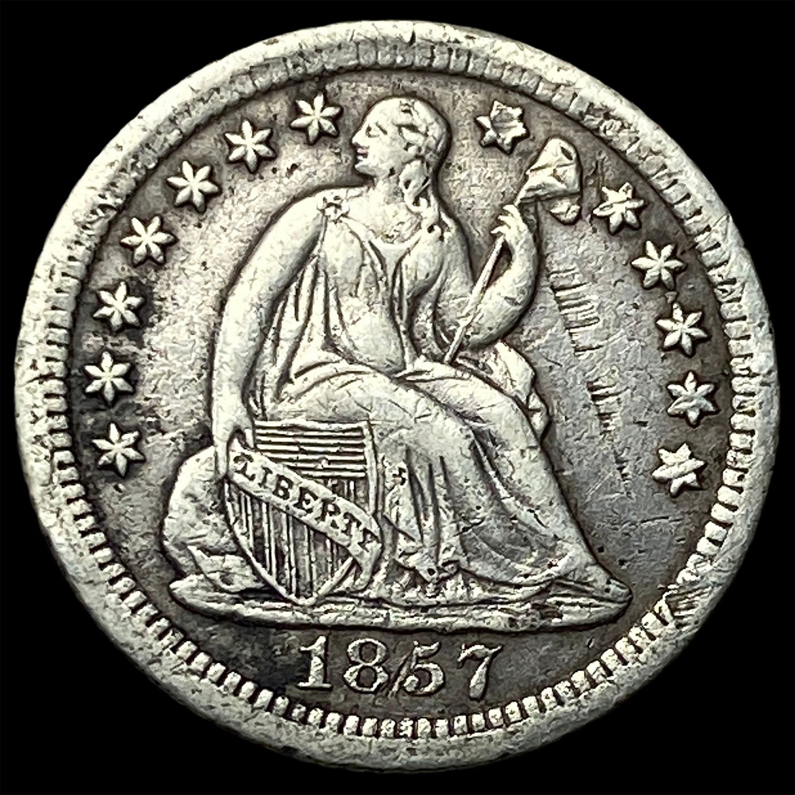 1857-O Seated Liberty Half Dime UNCIRCULATED (1 of 2)